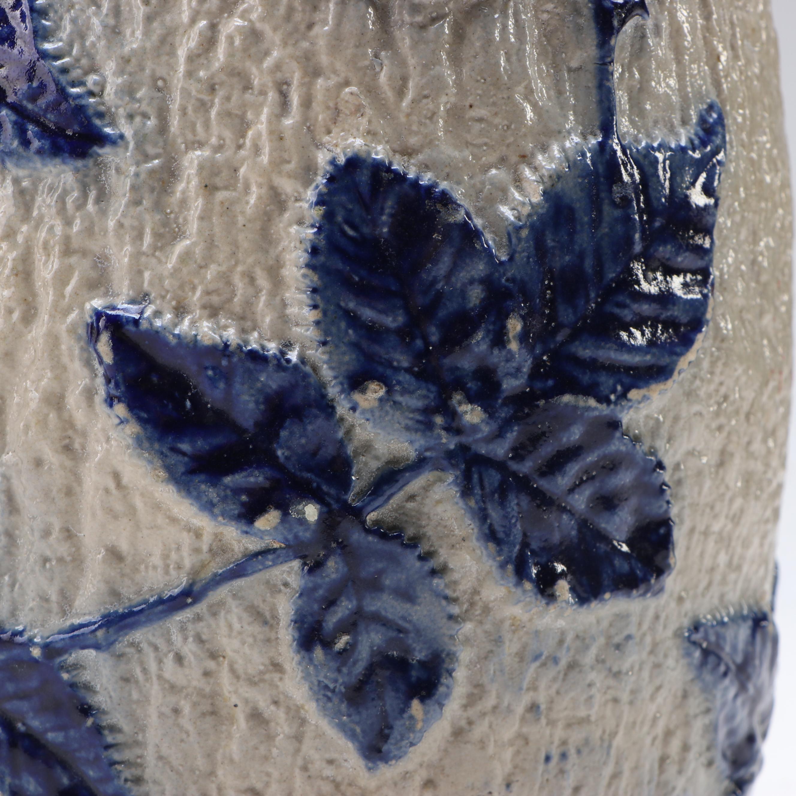 Whites of Utica American Stoneware Figural Relief Molded Pitcher