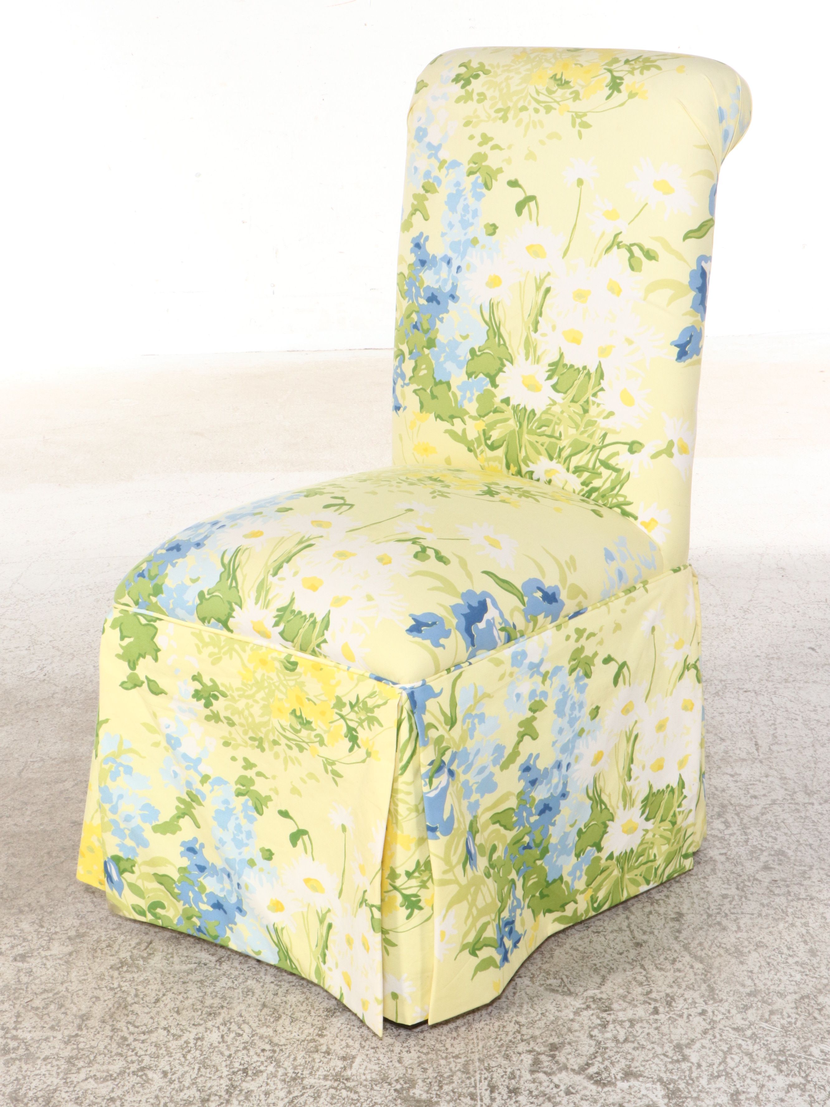 Set of Six Floral Dining Chairs
