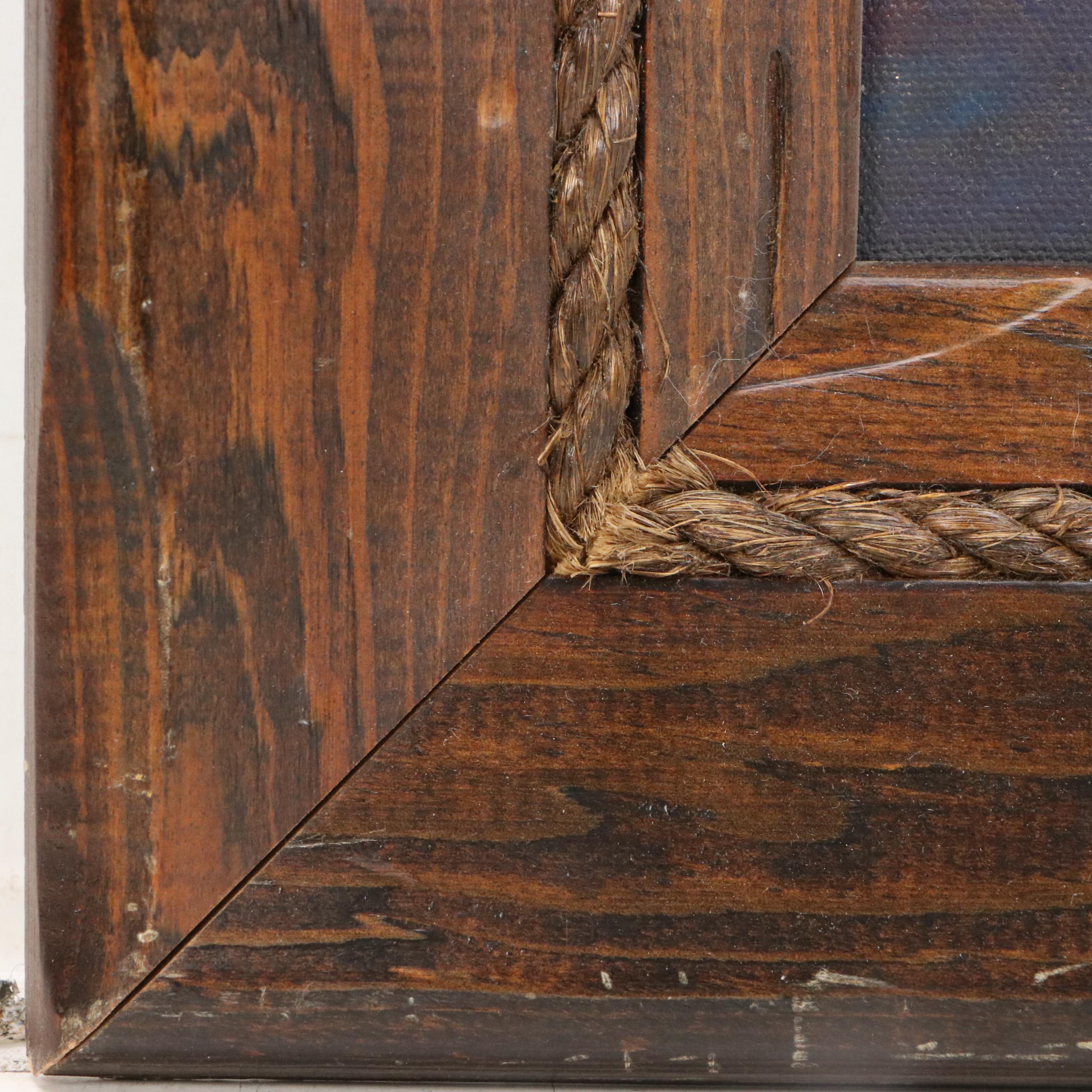 Gerald D. Botzum Harbor Scene Oil Painting "Moments of Silver," 2000