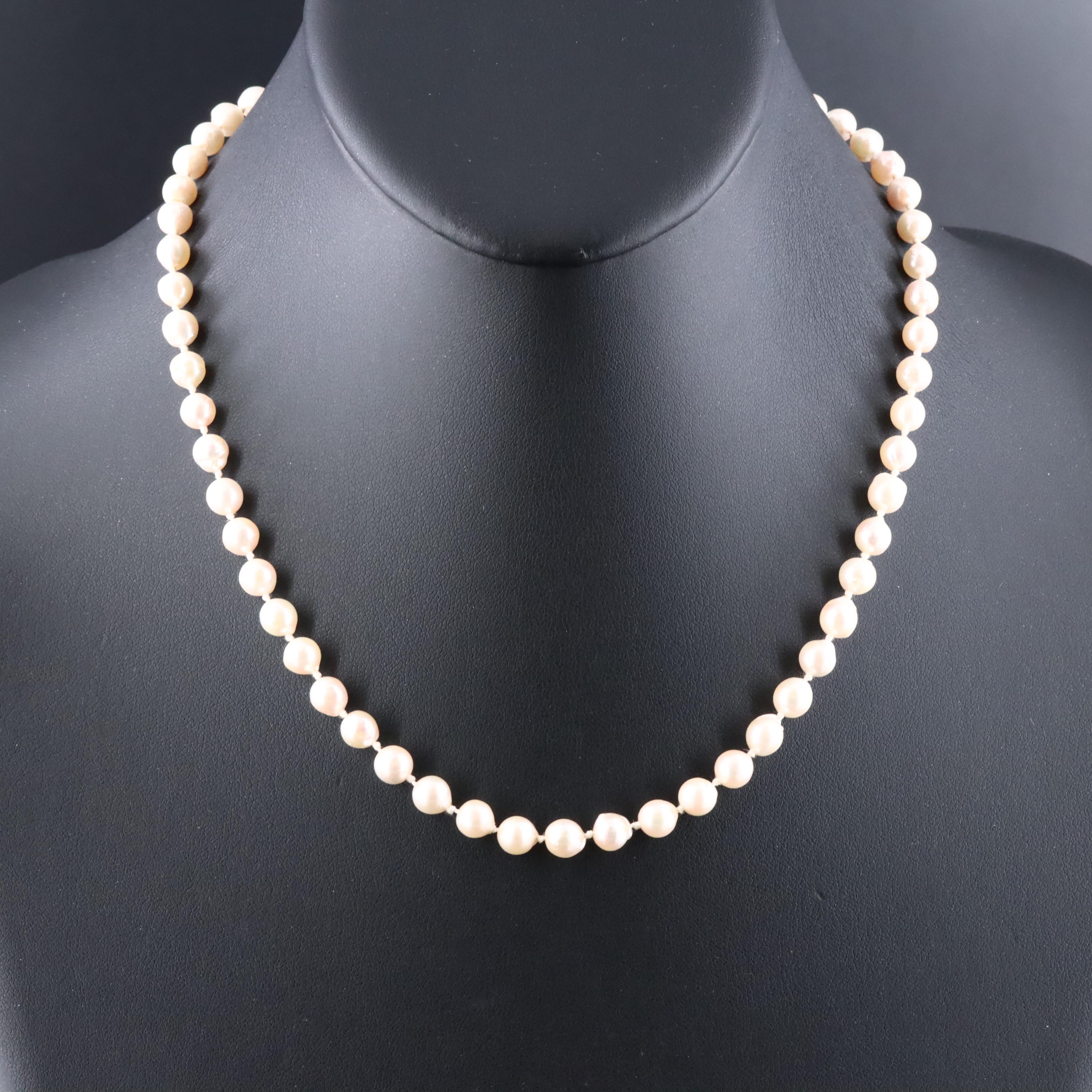 Pearl Necklace with 14K Clasp