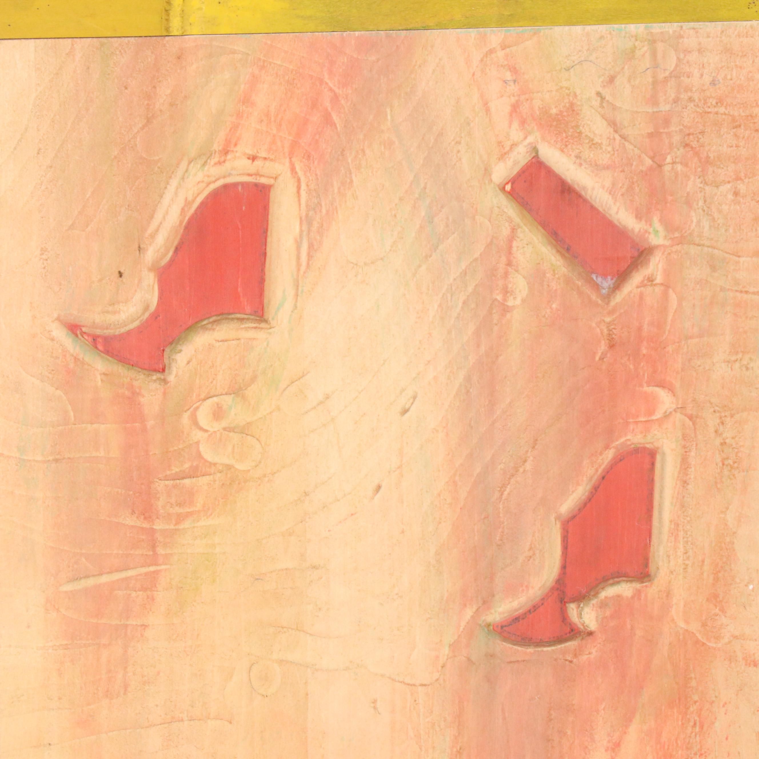 Landscape Carved Wood Print Plate, Mid-20th Century