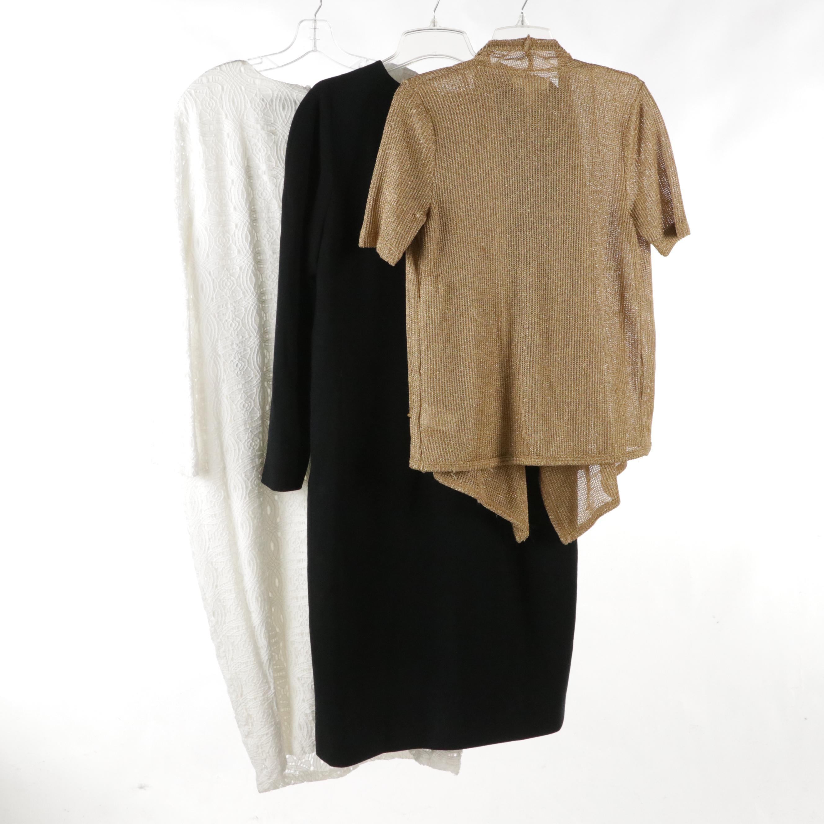 Kasper White Lace Maxi Dress, Jos. A Bank Shift Dress & Michael Kors Cardigan