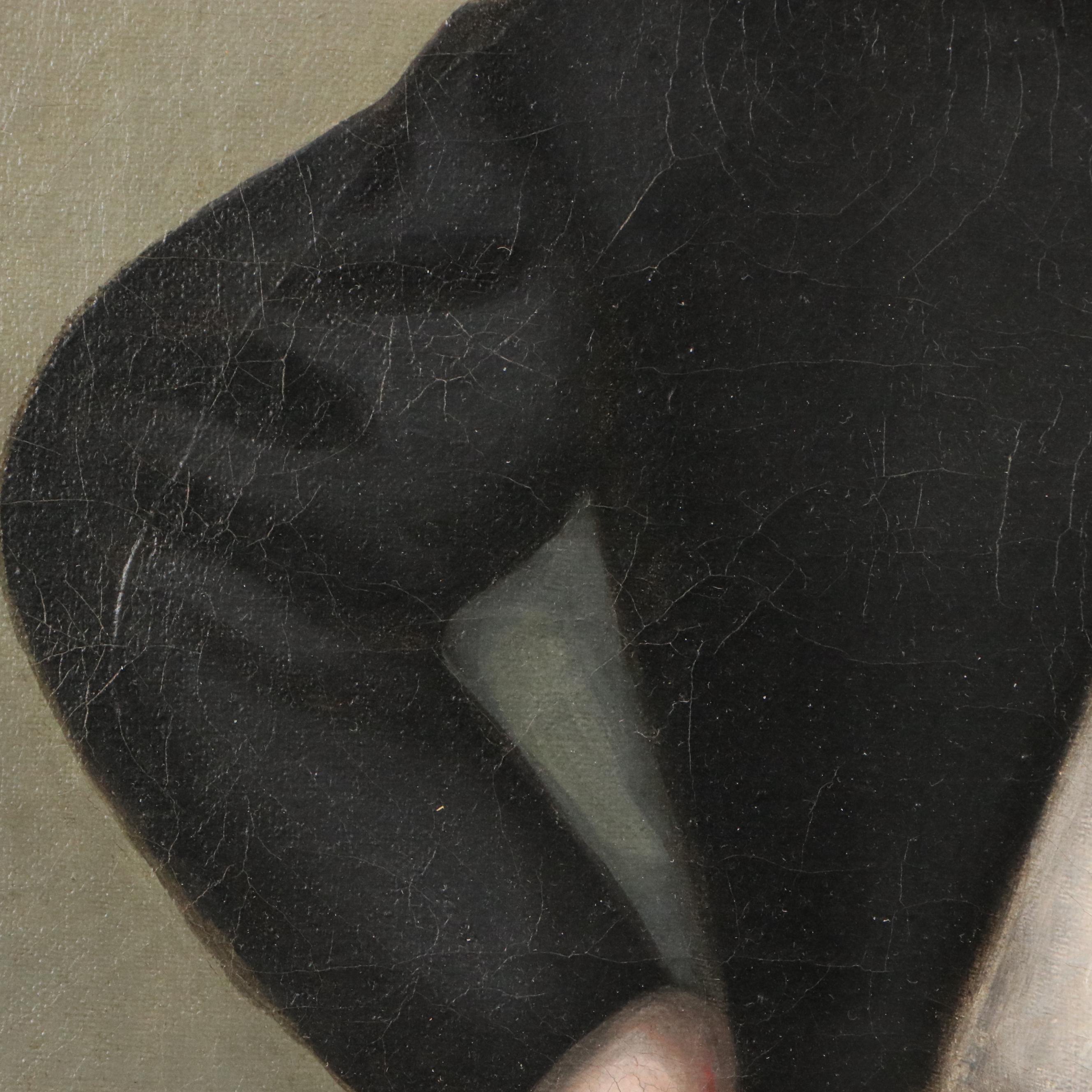 American School Folk Art Portrait of Young Boy, Early 20th Century