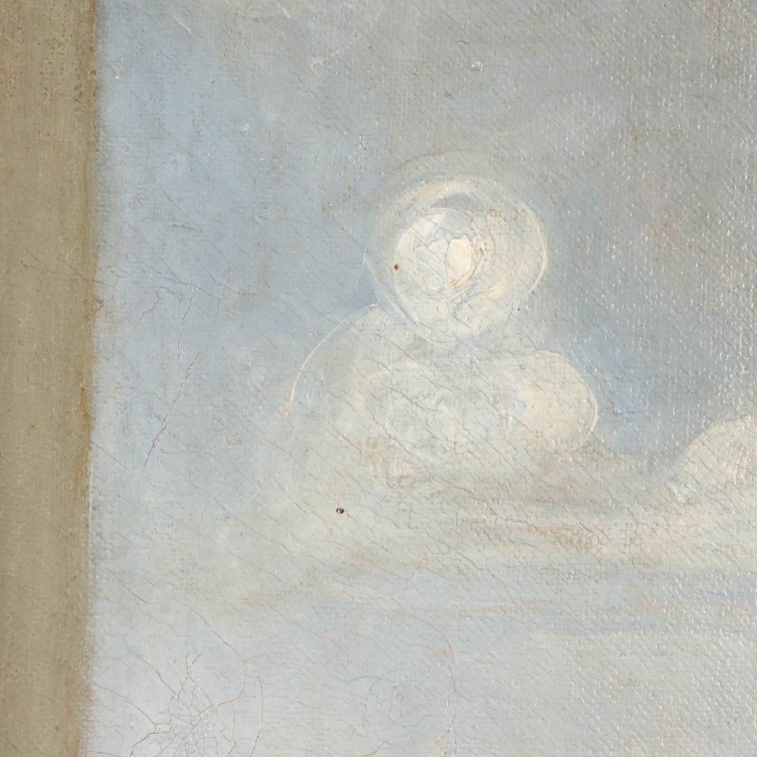 American School Folk Art Portrait of Young Boy, Early 20th Century