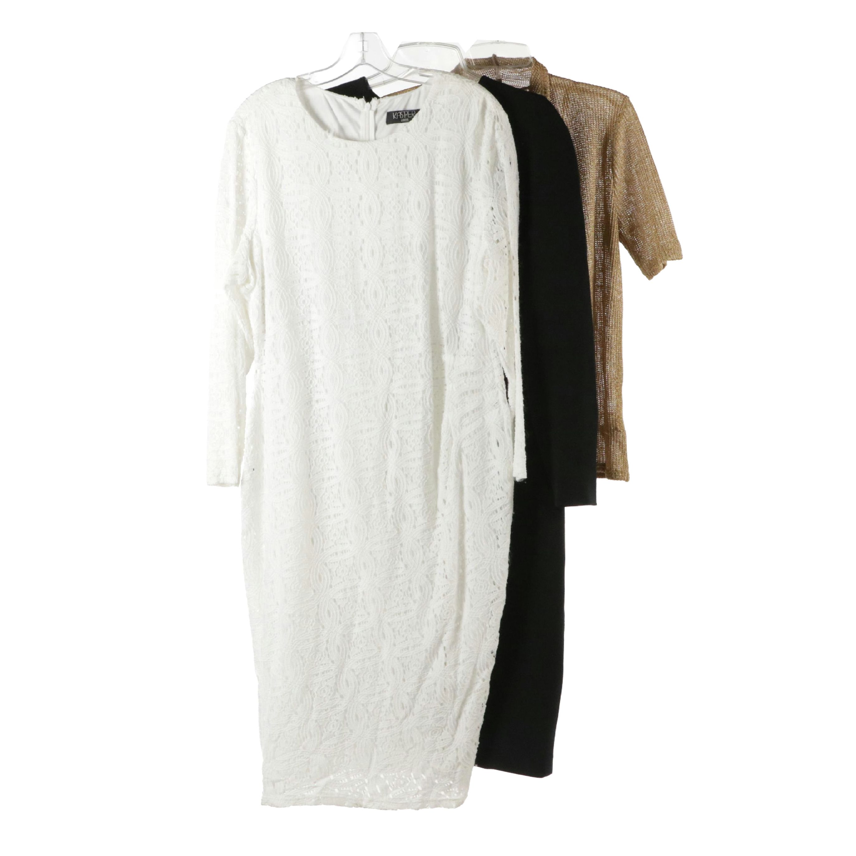 Kasper White Lace Maxi Dress, Jos. A Bank Shift Dress & Michael Kors Cardigan