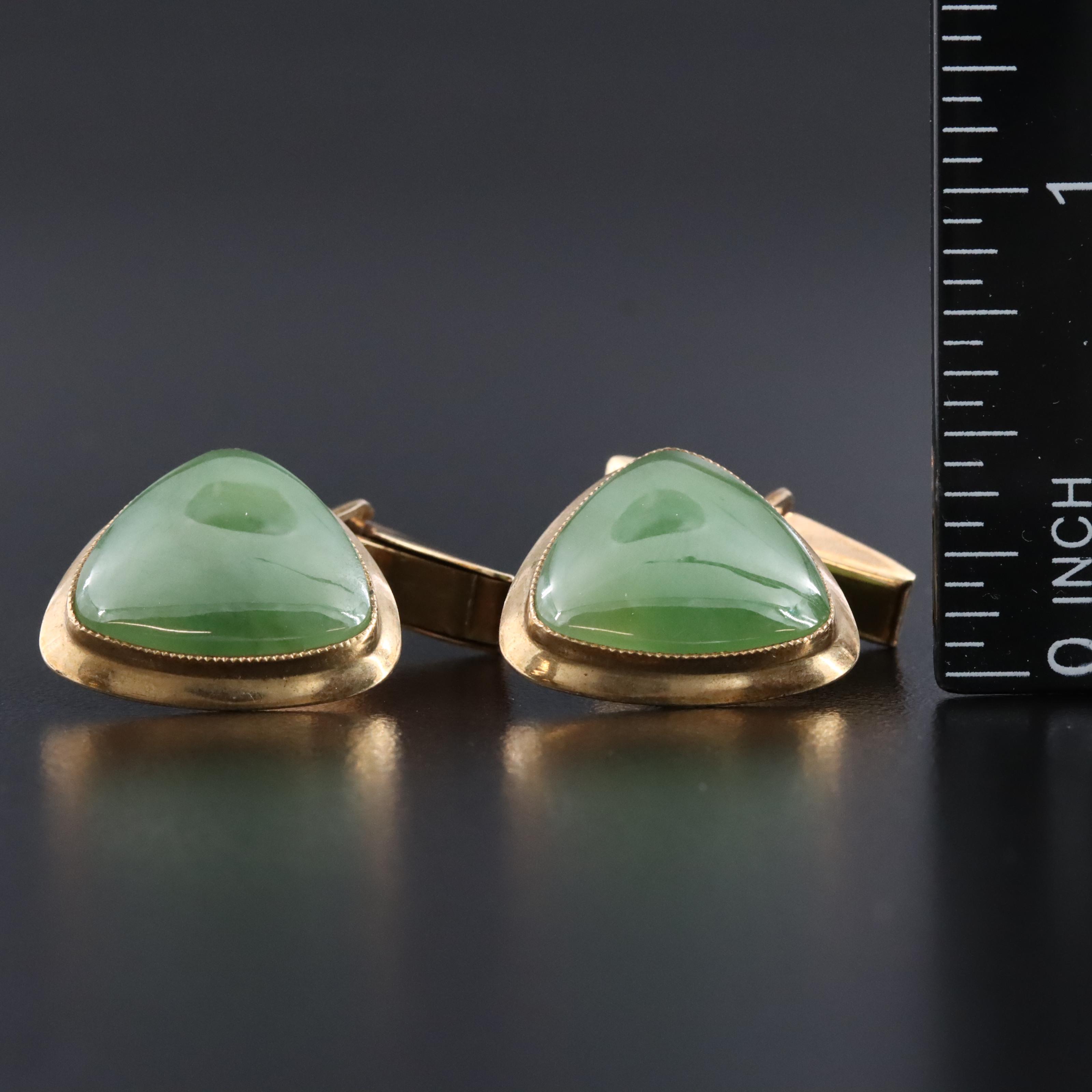 9K Nephrite Cufflinks