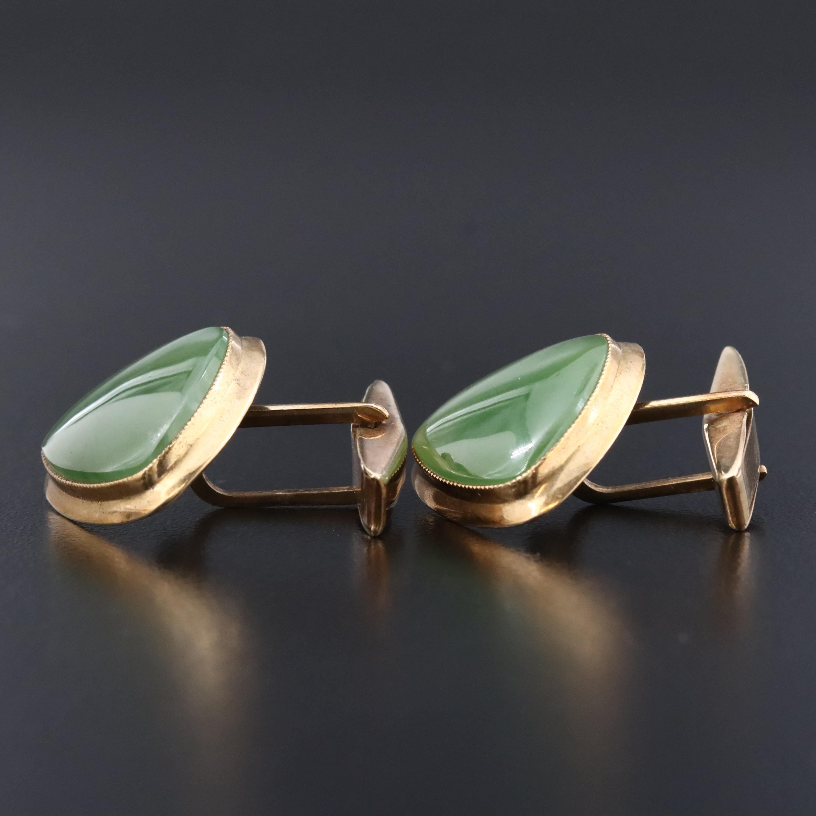 9K Nephrite Cufflinks