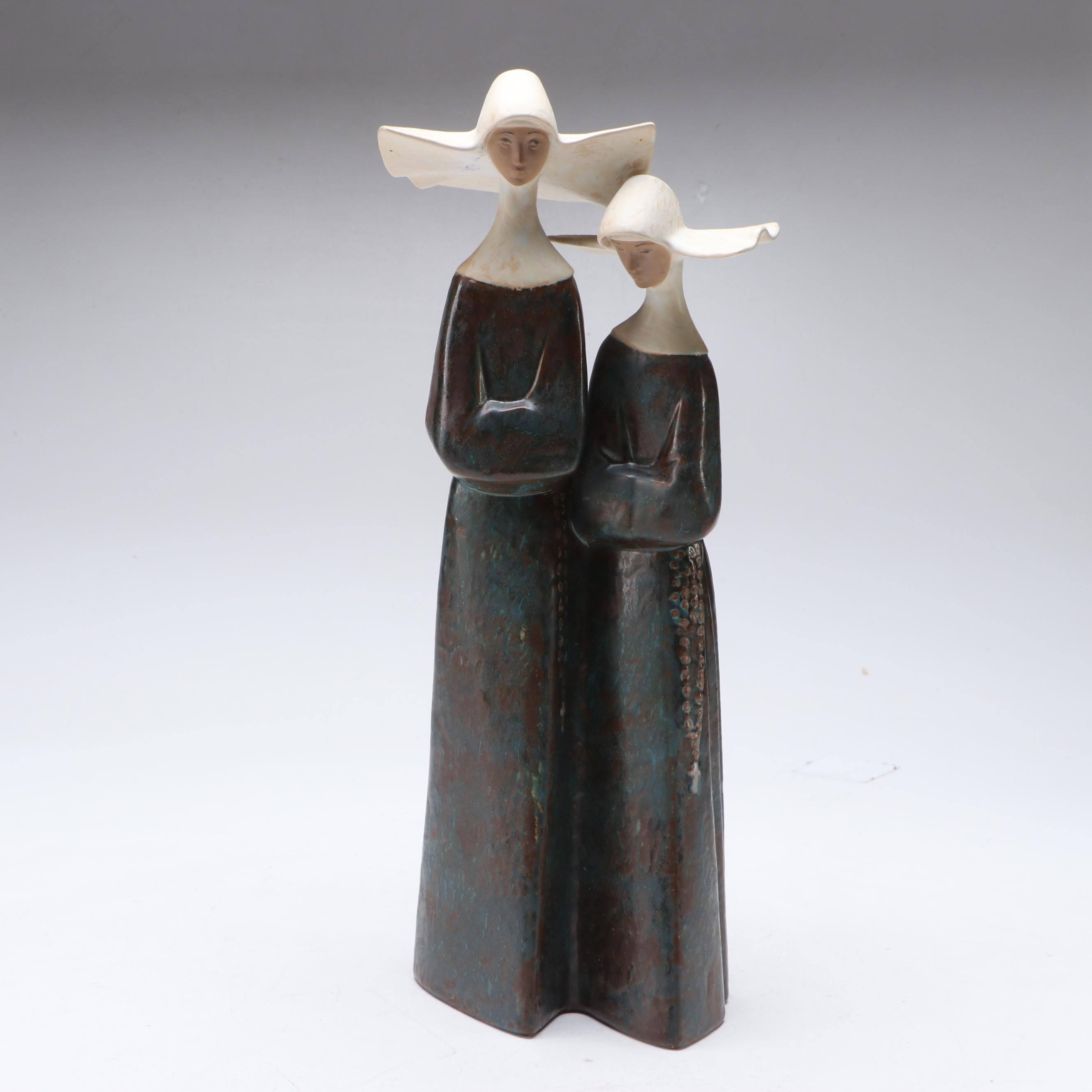 Lladró "Nuns" Porcelain Figurine, Late 20th Century