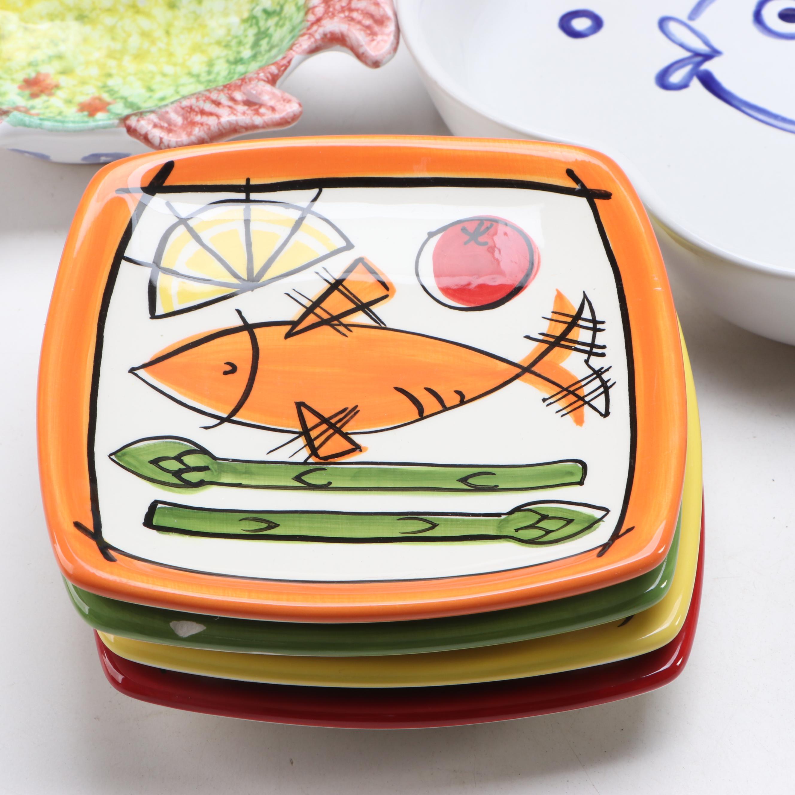 Sandra Silberman's "Dotti Potts" Bowls with Italian and Other Ceramic Serveware