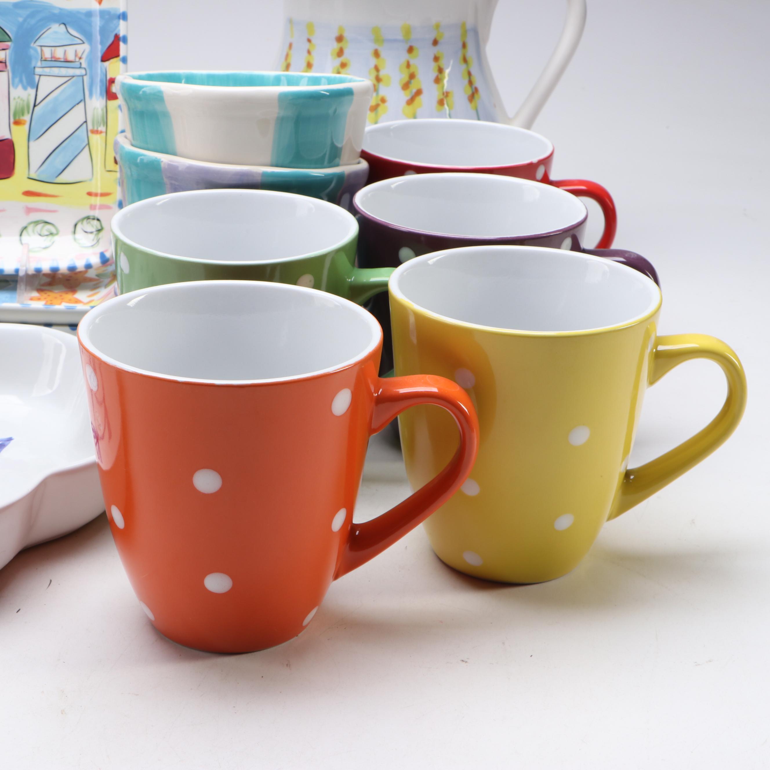 Sandra Silberman's "Dotti Potts" Bowls with Italian and Other Ceramic Serveware