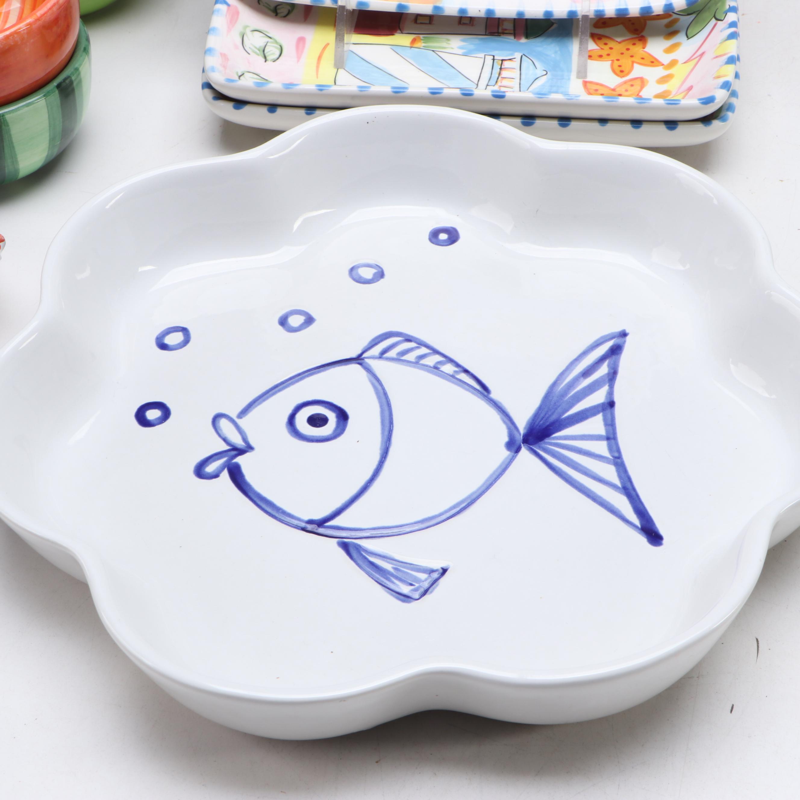 Sandra Silberman's "Dotti Potts" Bowls with Italian and Other Ceramic Serveware