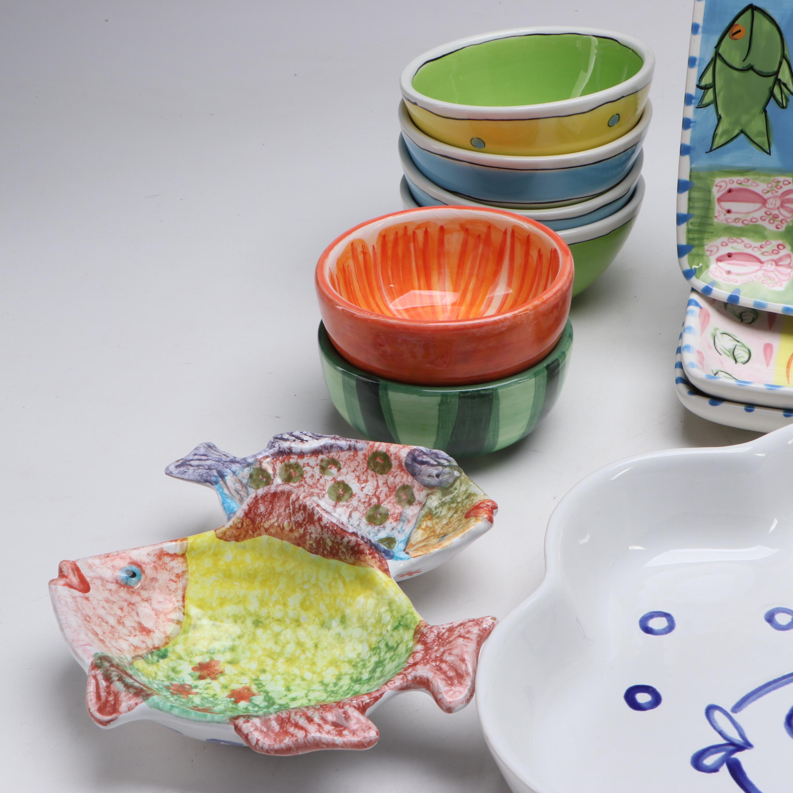 Sandra Silberman's "Dotti Potts" Bowls with Italian and Other Ceramic Serveware