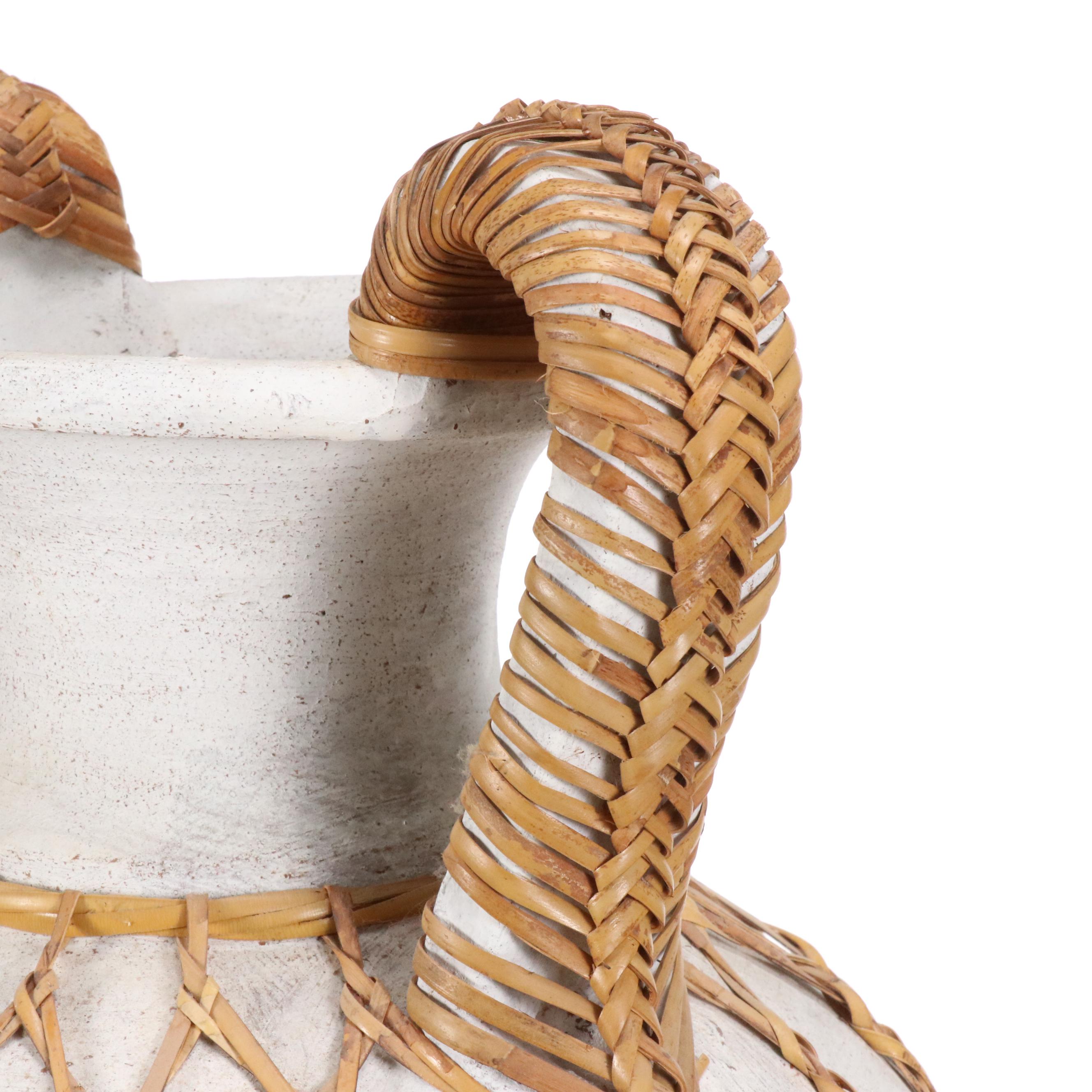 Woven Overlay Terracotta Amphora Vase