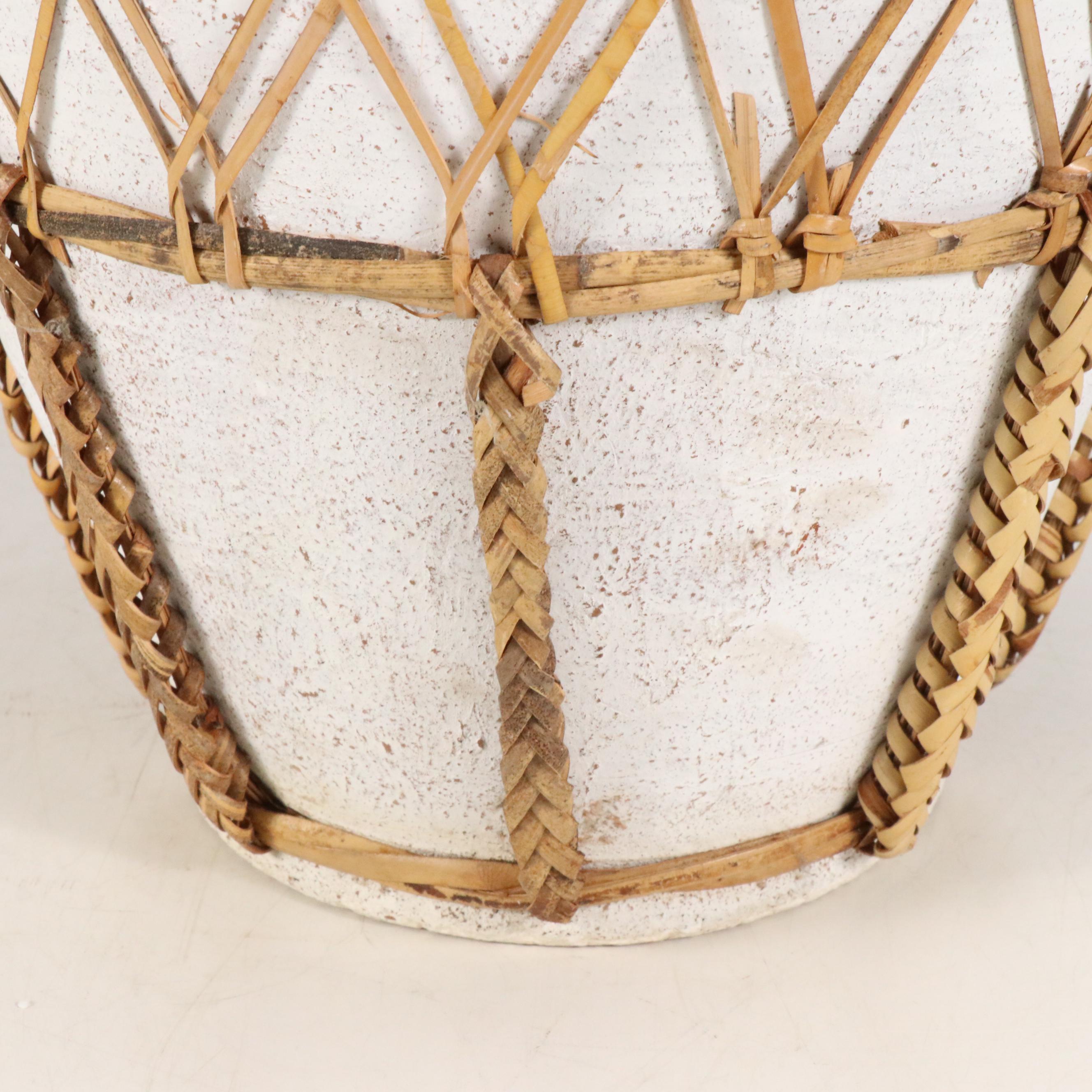 Woven Overlay Terracotta Amphora Vase