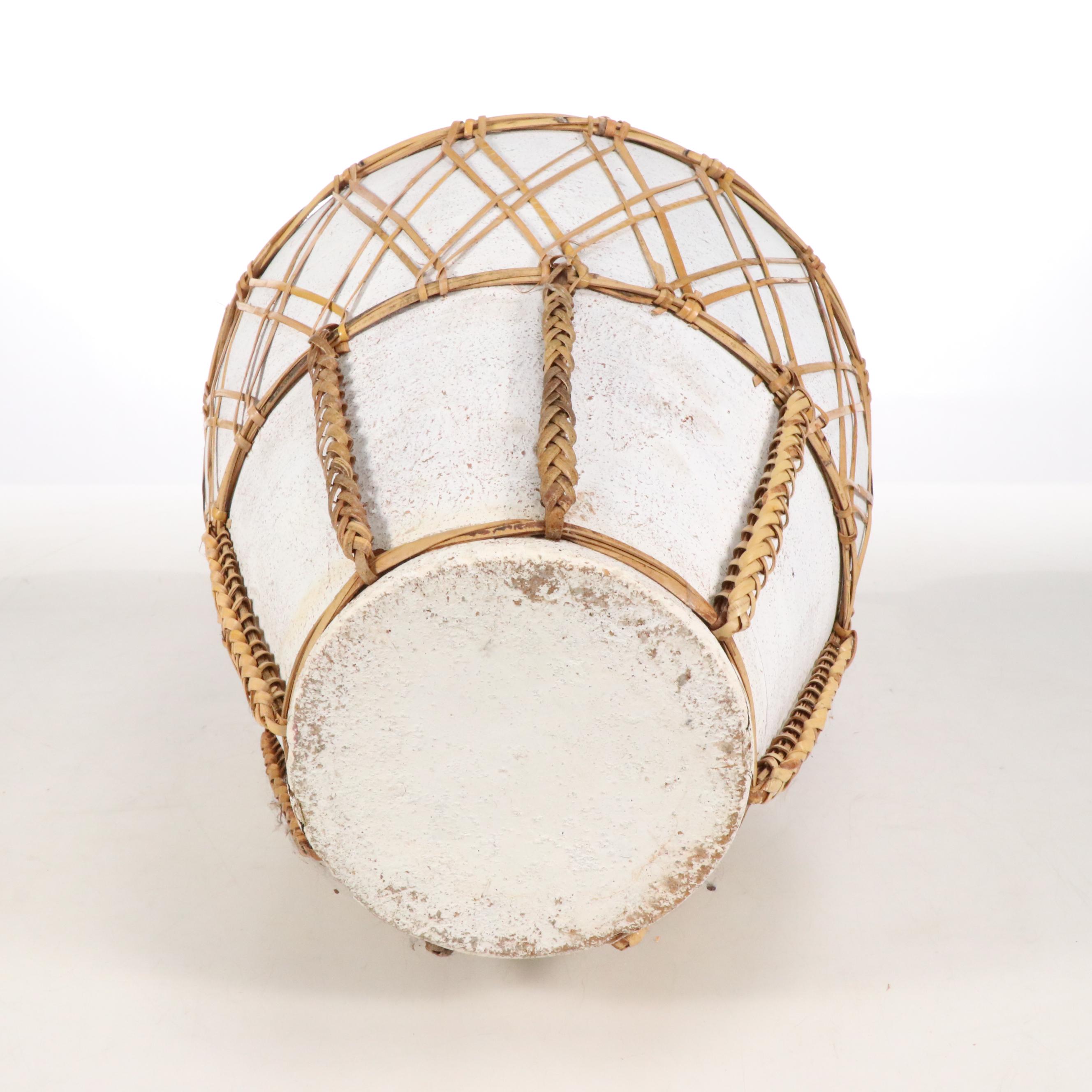 Woven Overlay Terracotta Amphora Vase