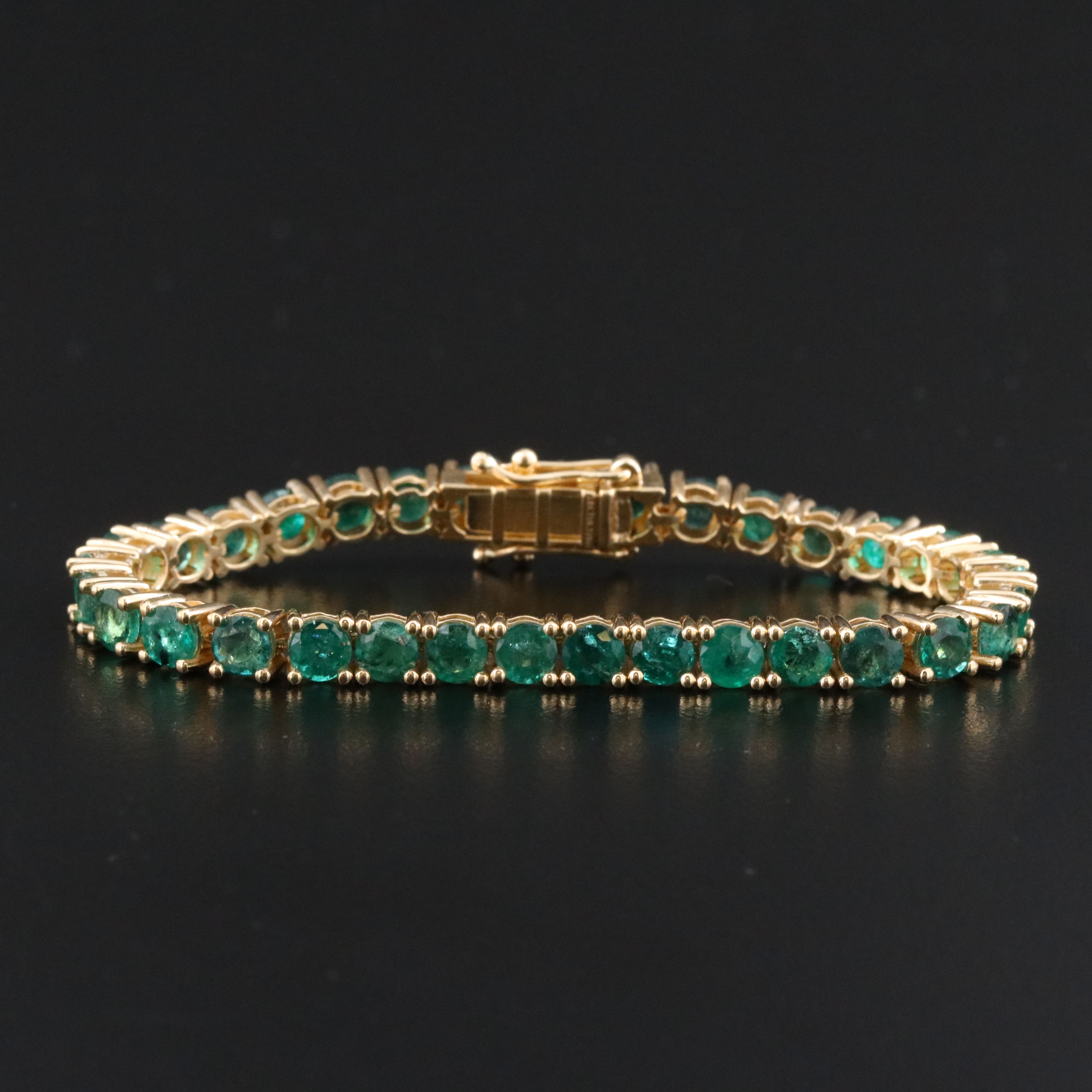 18K 10.32 CTW Emerald Line Bracelet