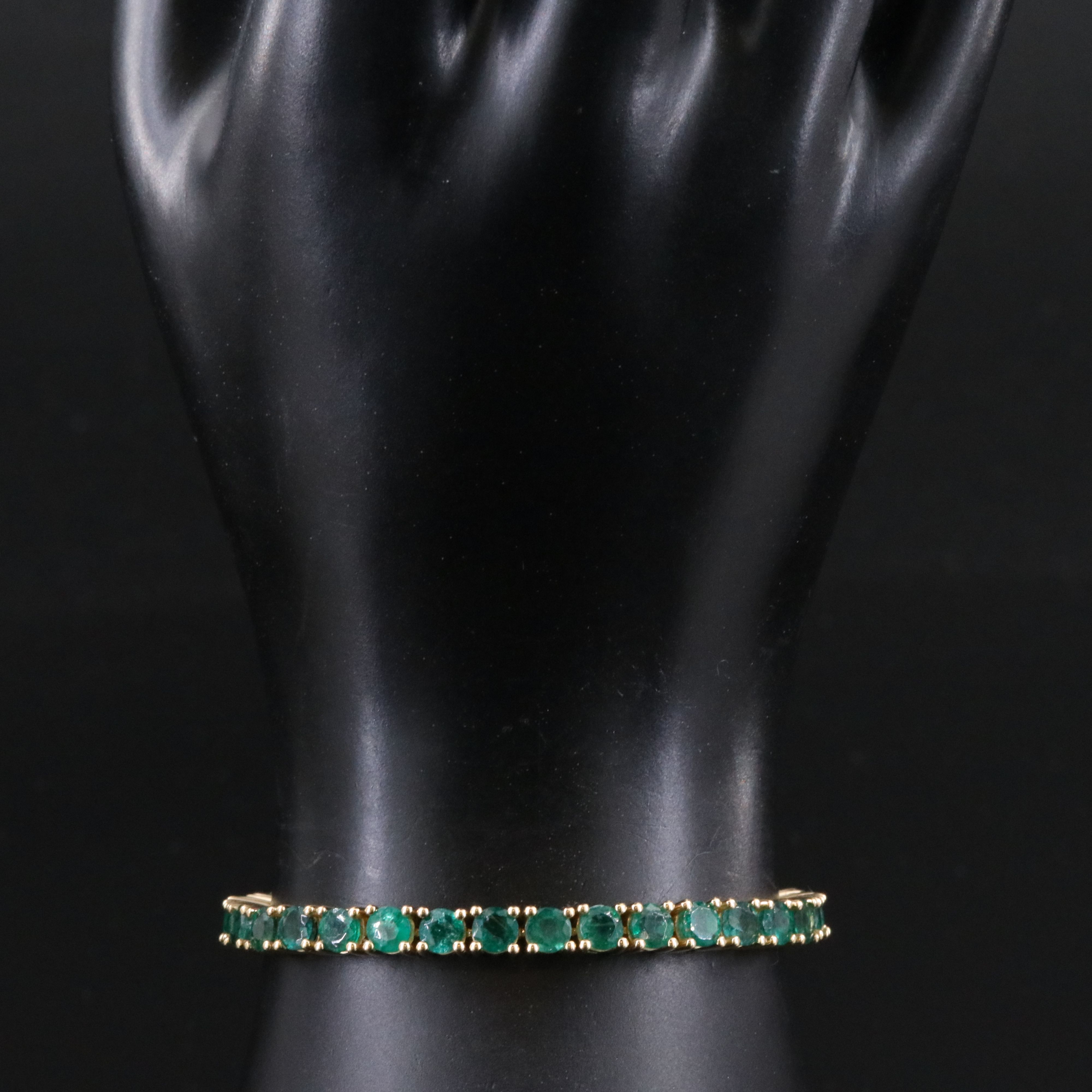 18K 10.32 CTW Emerald Line Bracelet