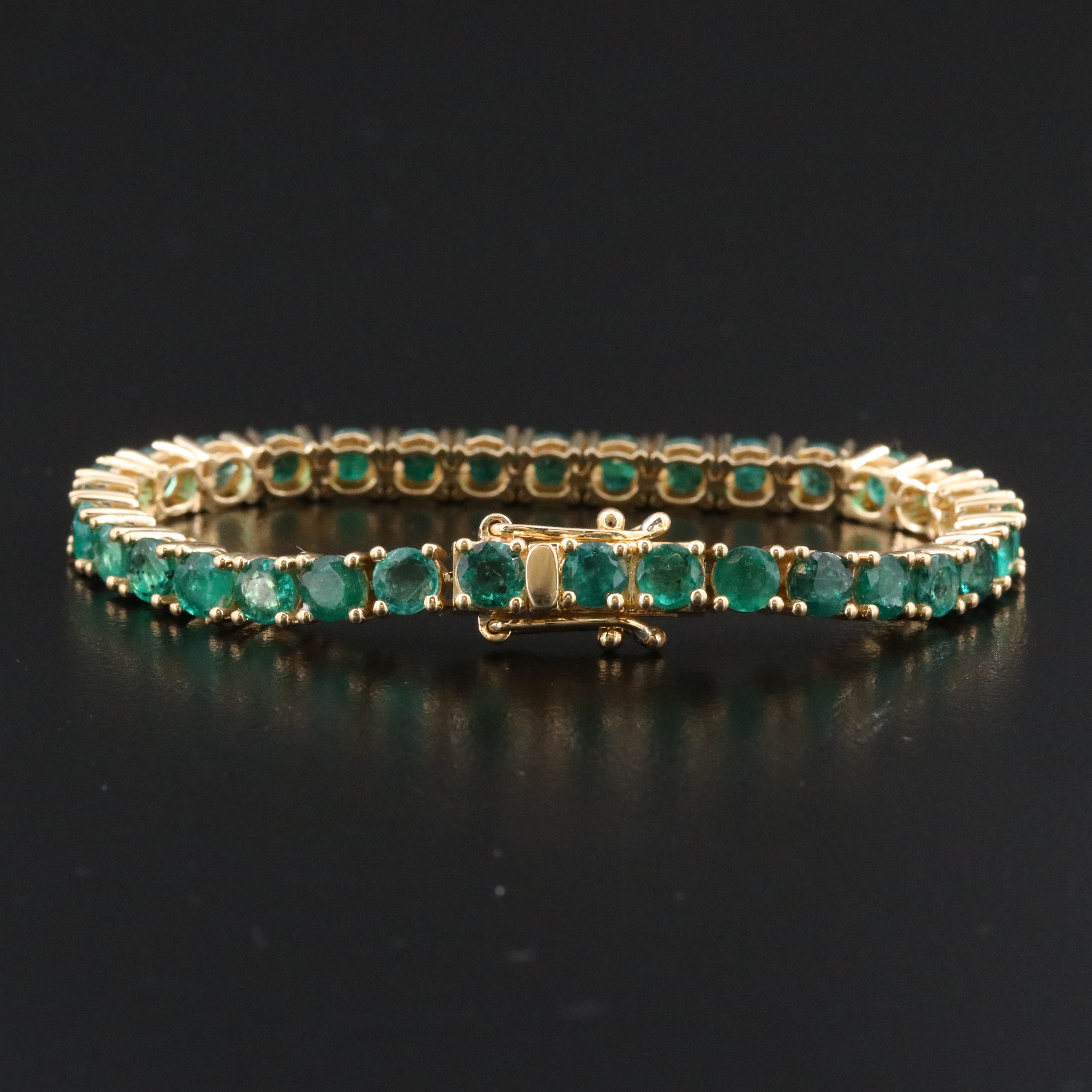 18K 10.32 CTW Emerald Line Bracelet
