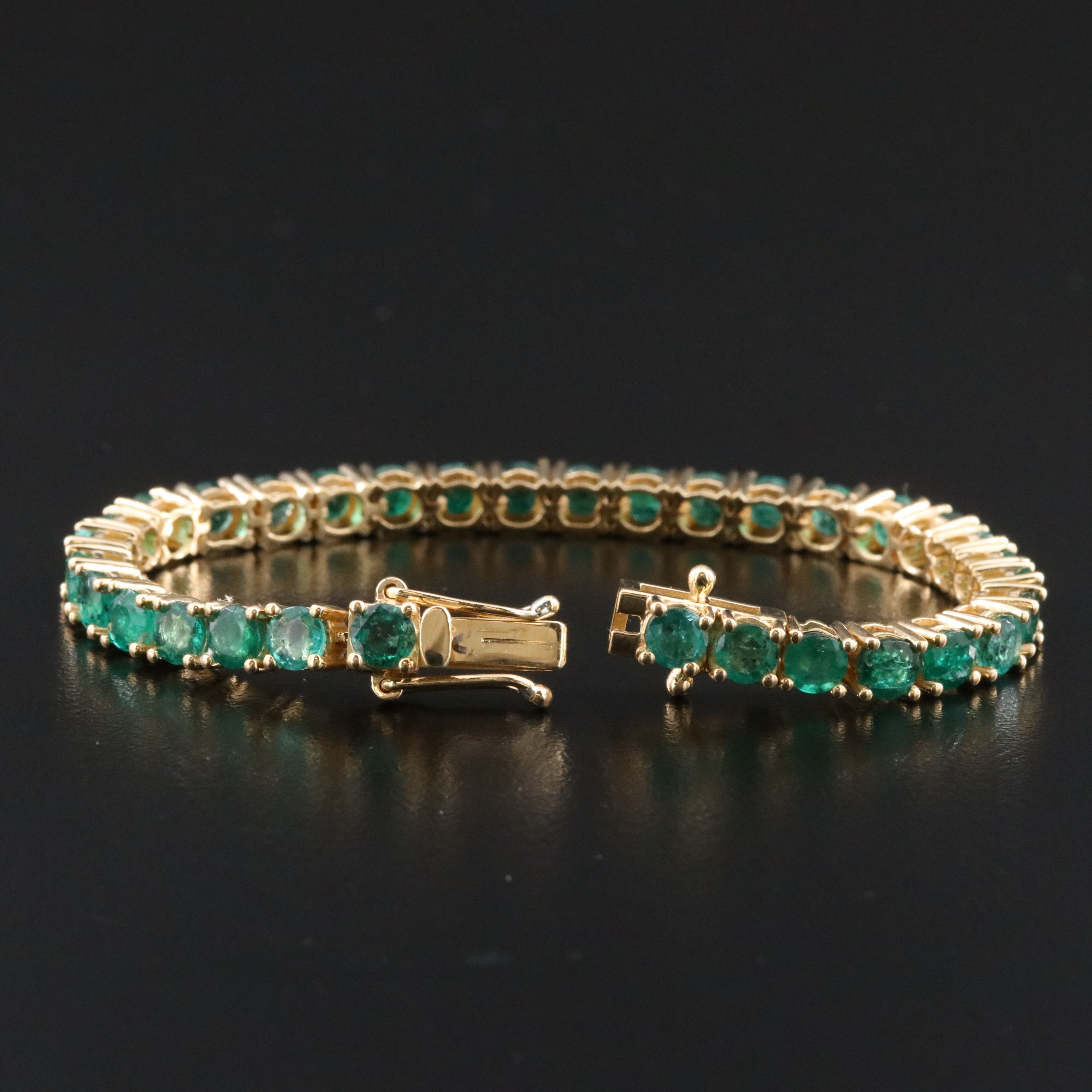 18K 10.32 CTW Emerald Line Bracelet