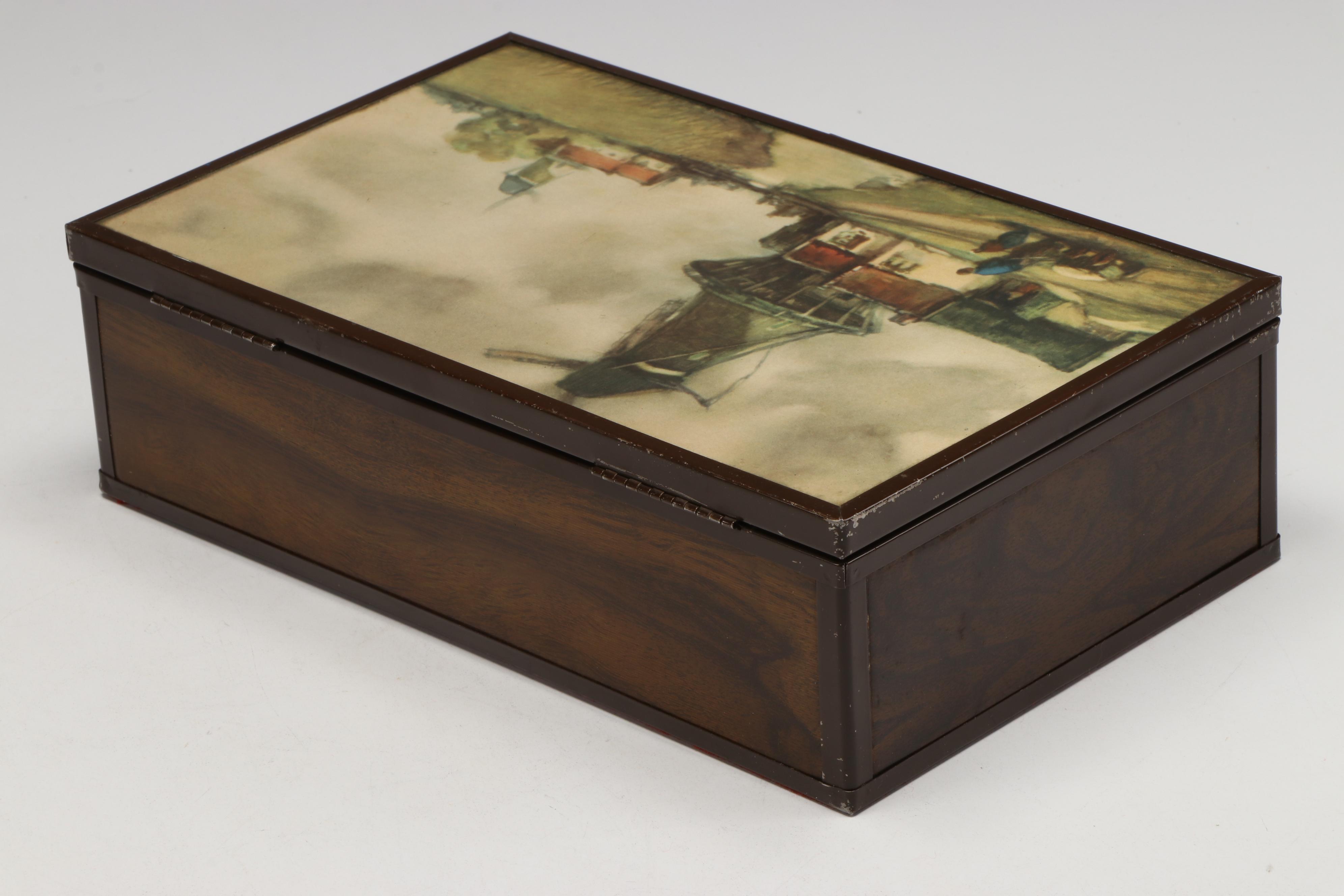 Vintage Dutch Style Wood and Tin Decorative Boxes