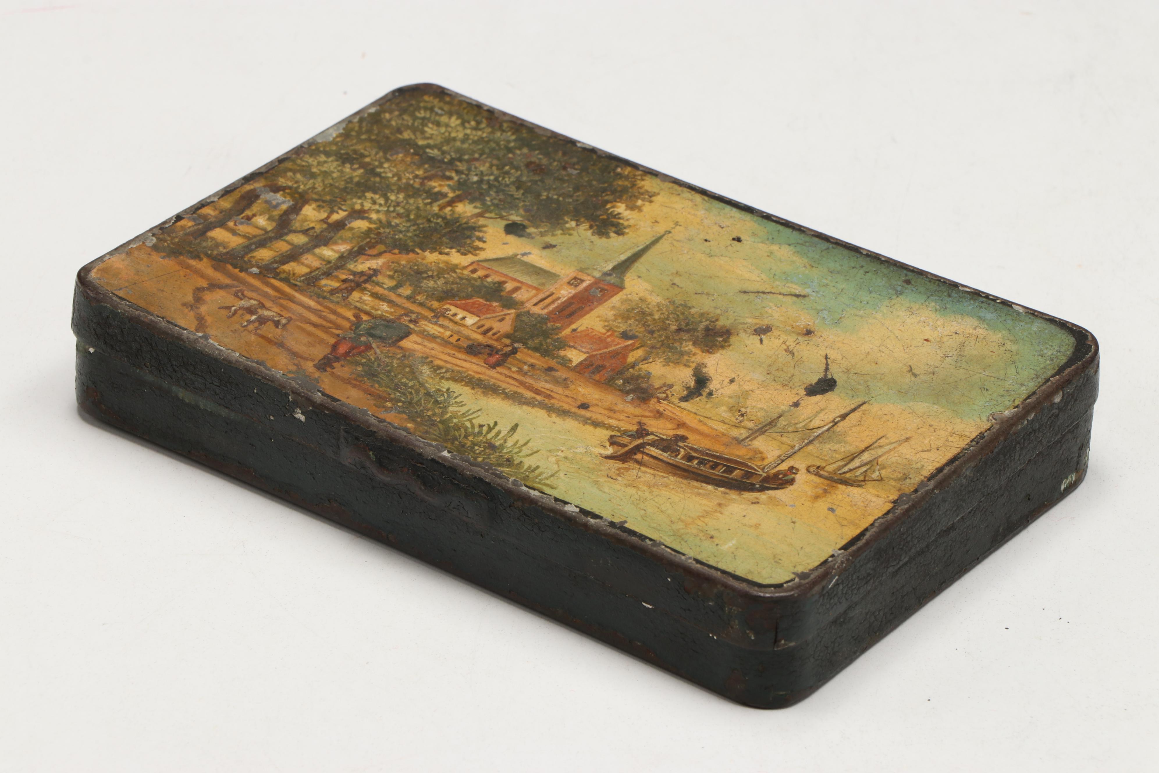 Vintage Dutch Style Wood and Tin Decorative Boxes