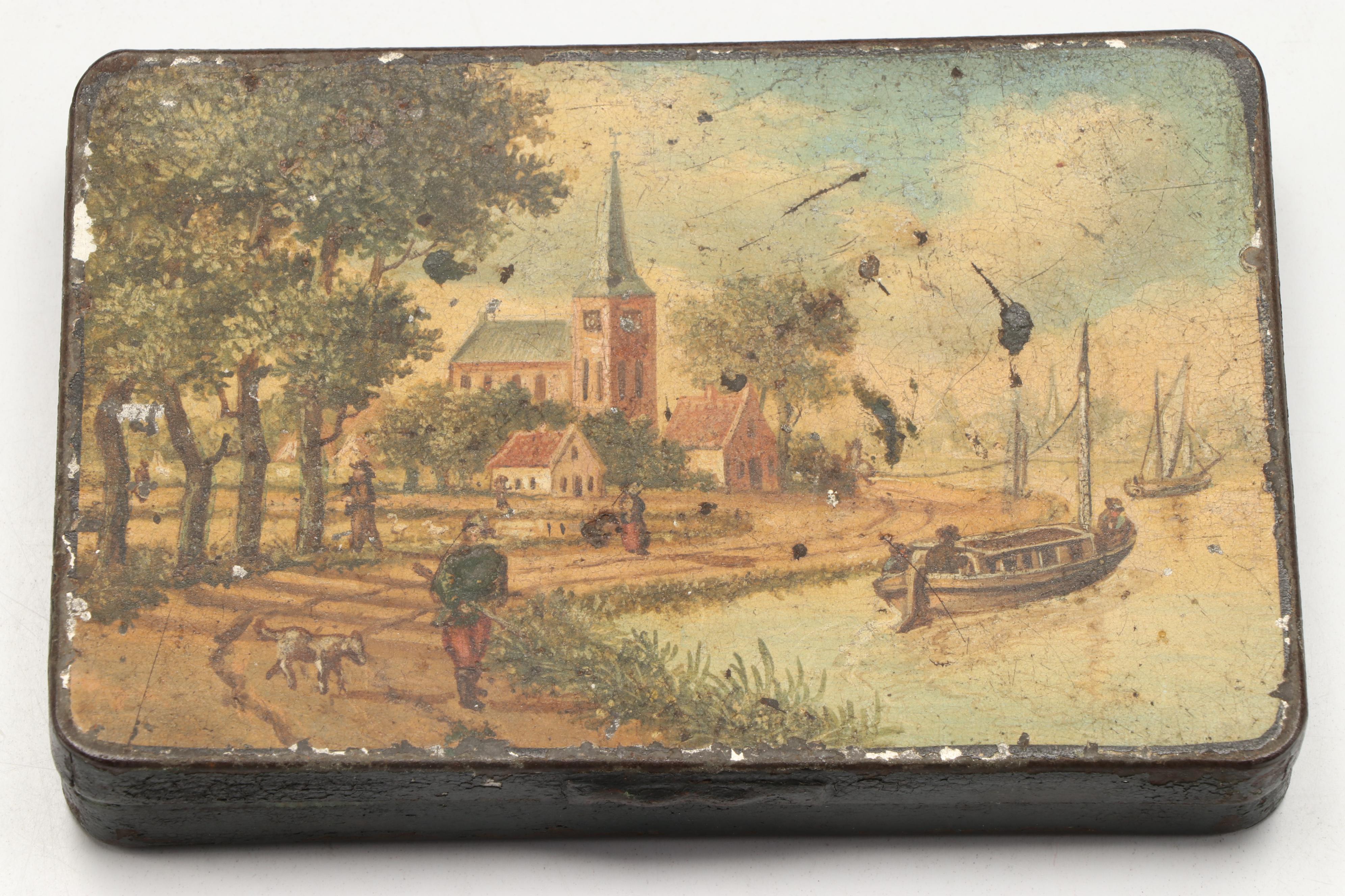 Vintage Dutch Style Wood and Tin Decorative Boxes
