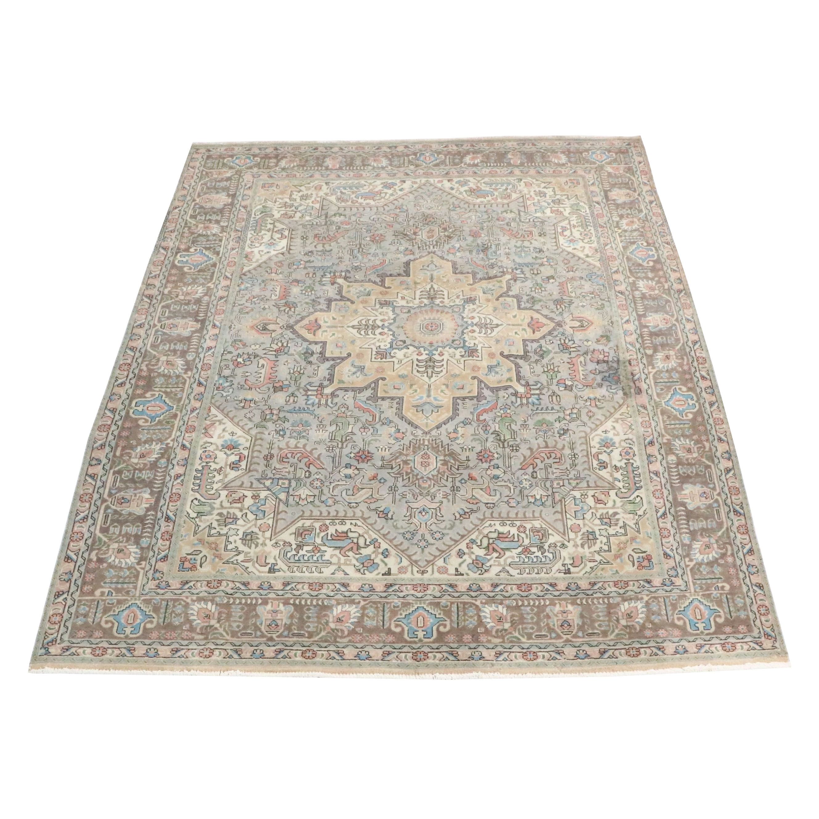 9'10 x 12'7 Hand-Knotted Persian Heriz Room-Sized Rug