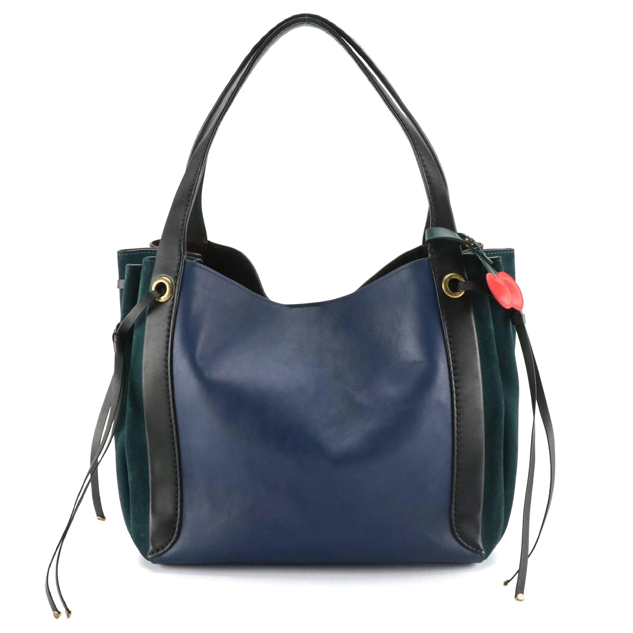 Coach Harmony Hobo Satchel in Color-Block Suede and Calfskin Leather