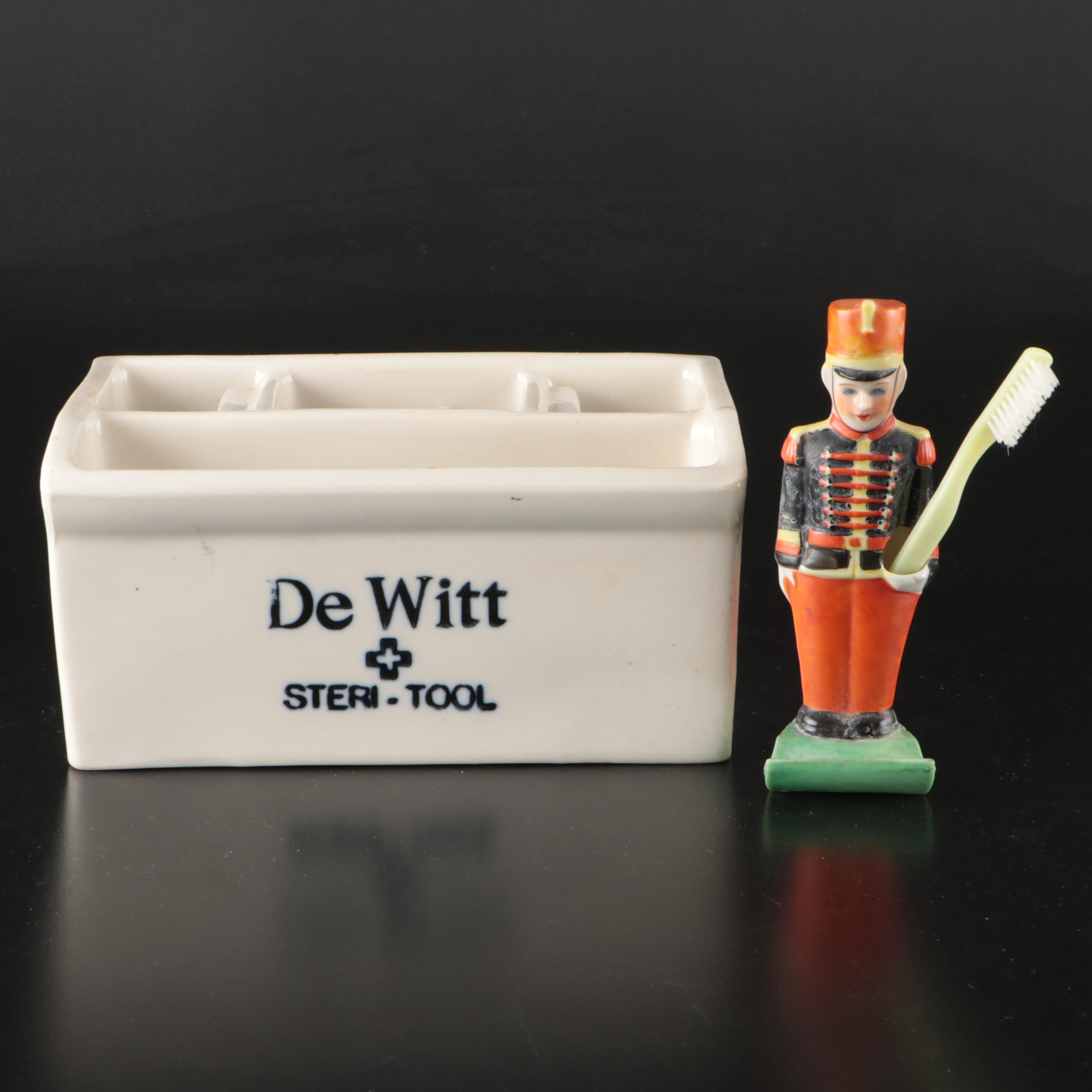 De Witt Steri-Tool Porcelain Tool Sterilizer with Soldier Toothbrush Holder