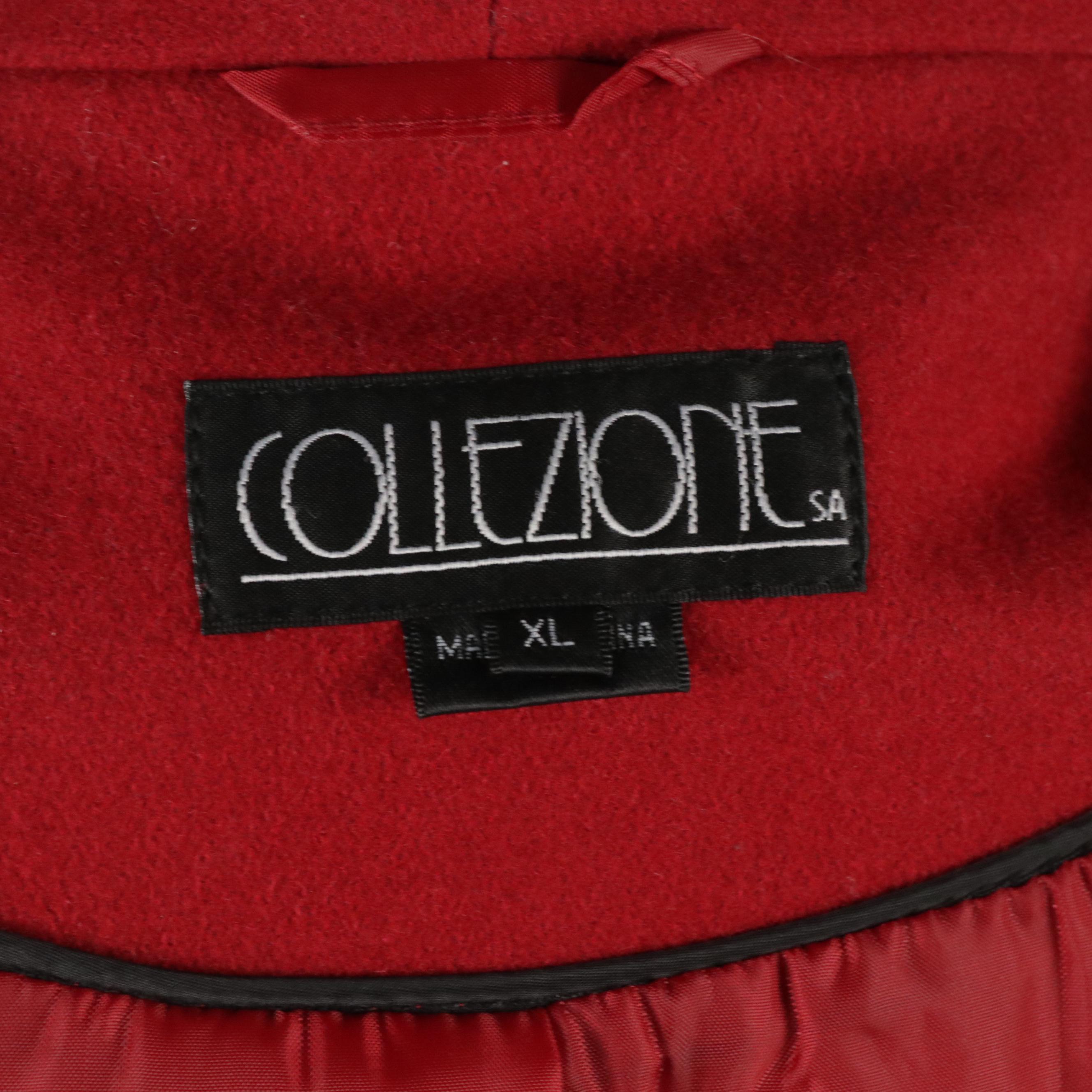 Alorna Vintage Grey Wool Blend Midi Coat, Collezione Cherry Red Wool Wrap Coat