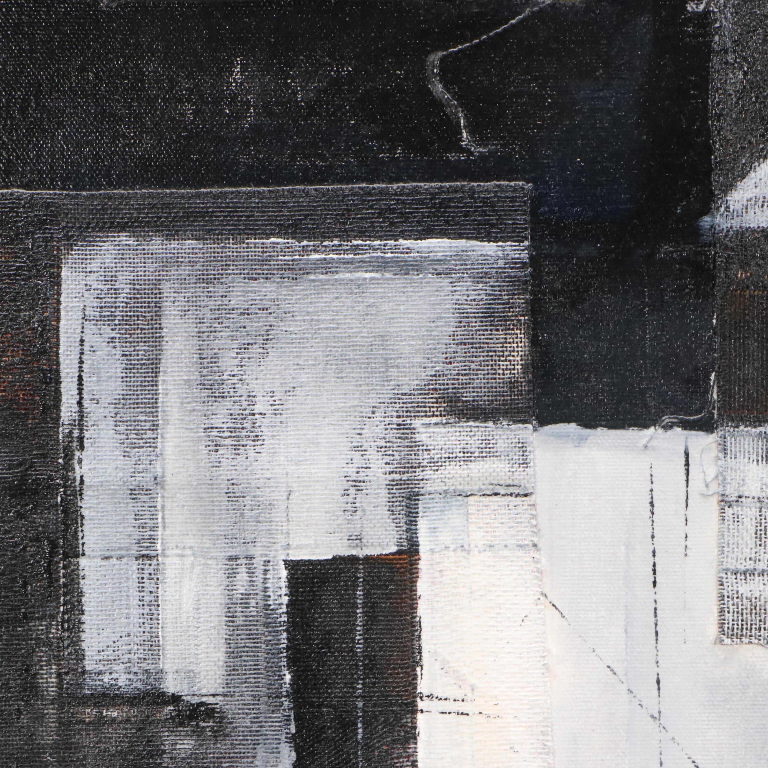 Abstract Geometric Mixed Media Painting, Circa 2015