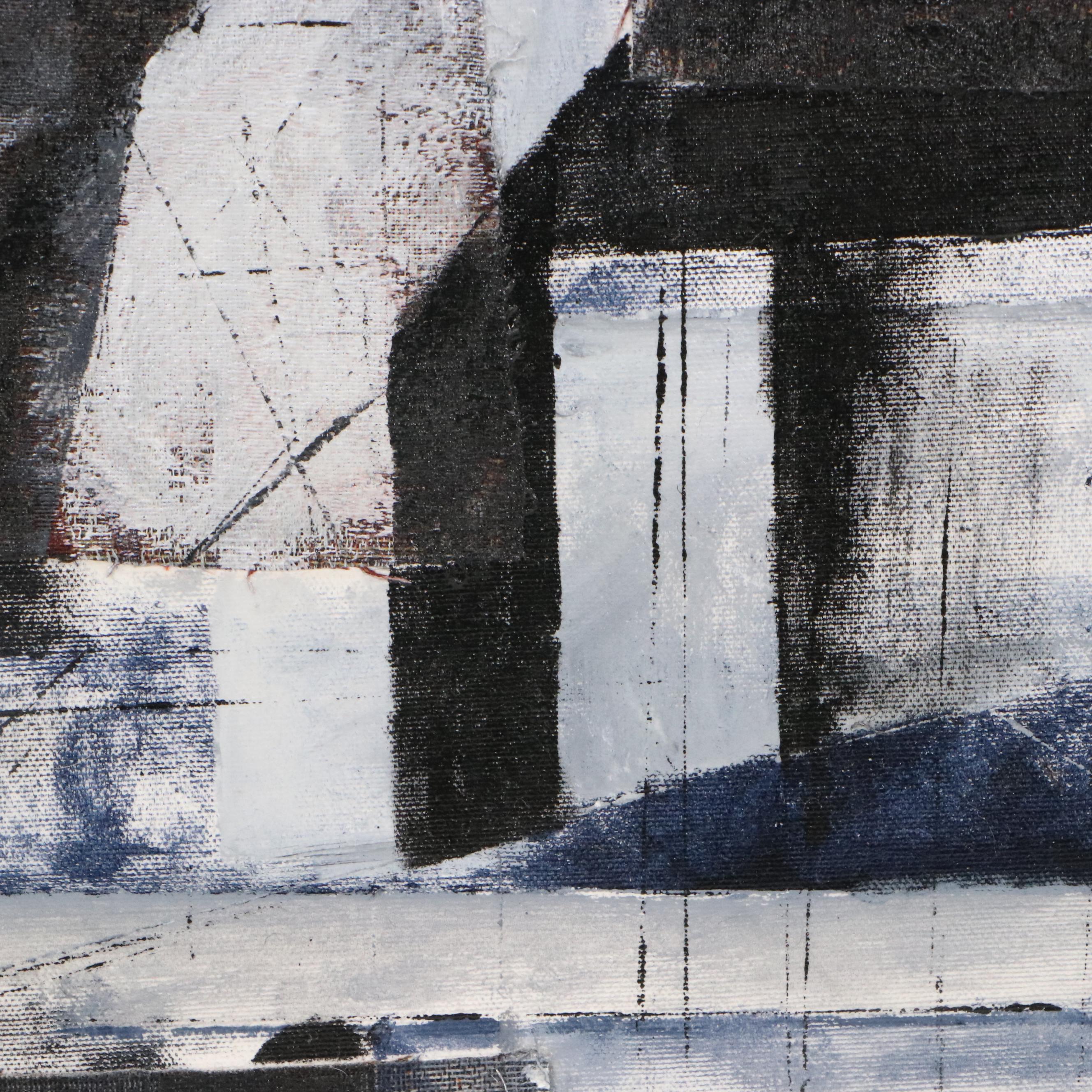 Abstract Geometric Mixed Media Painting, Circa 2015