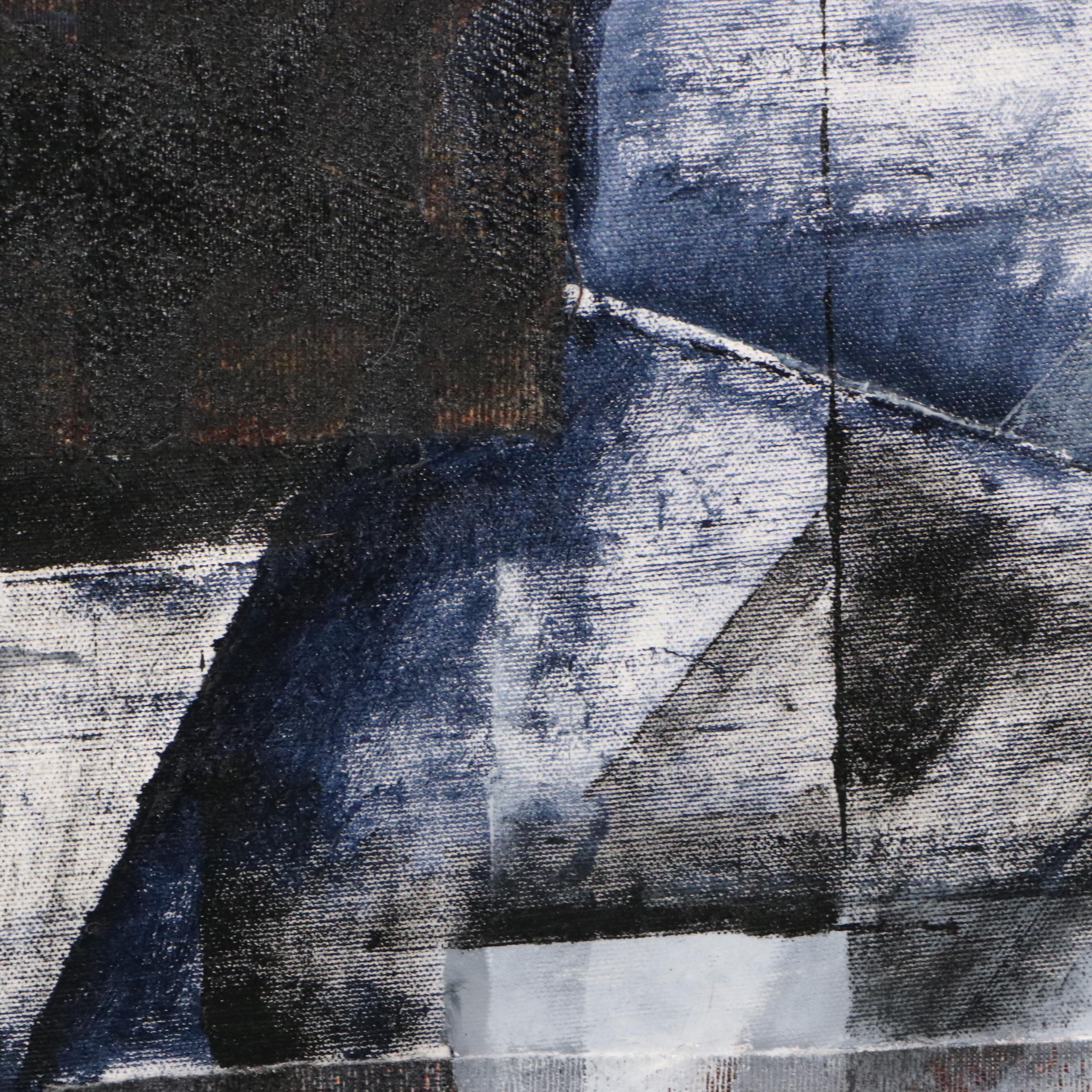 Abstract Geometric Mixed Media Painting, Circa 2015