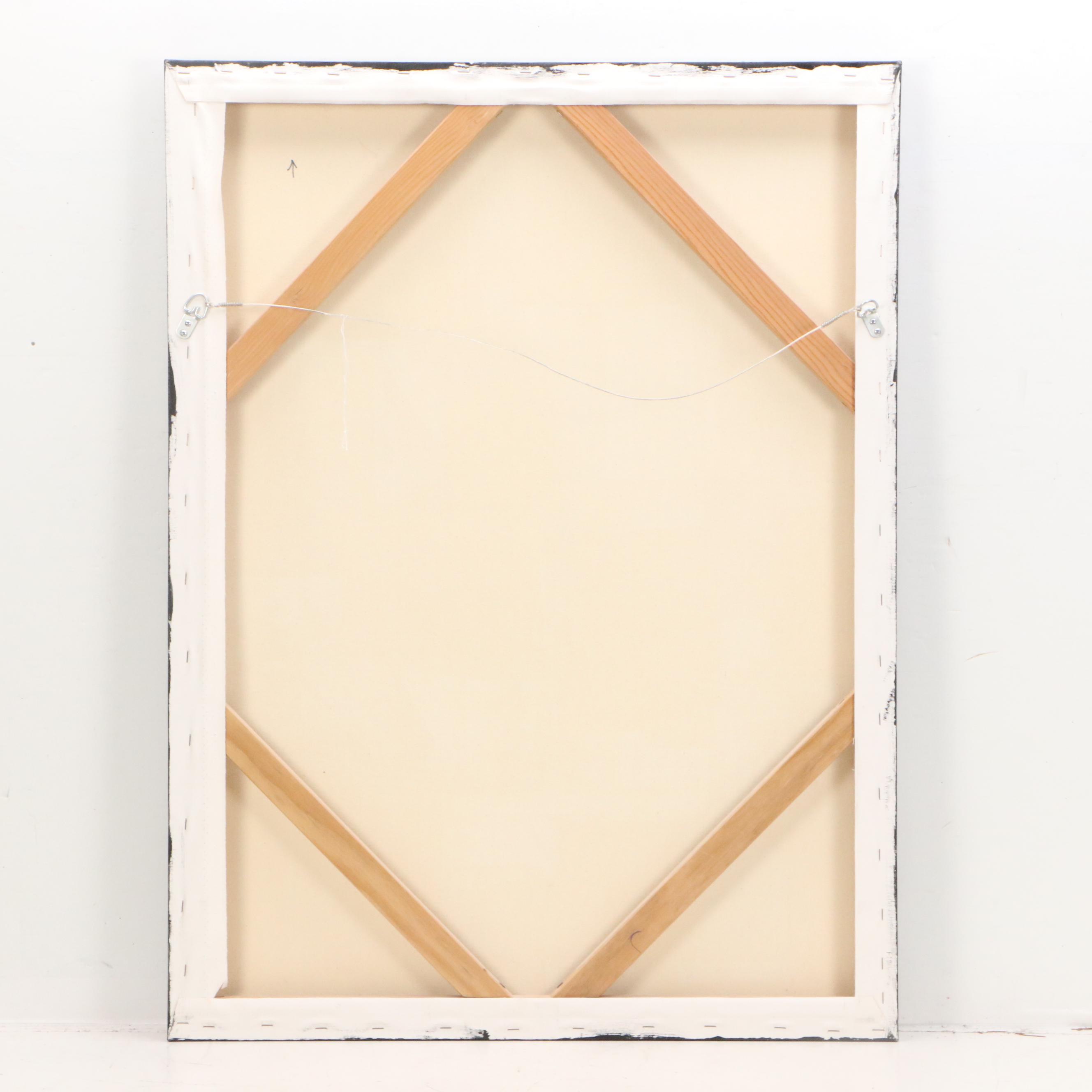 Abstract Geometric Mixed Media Painting, Circa 2015