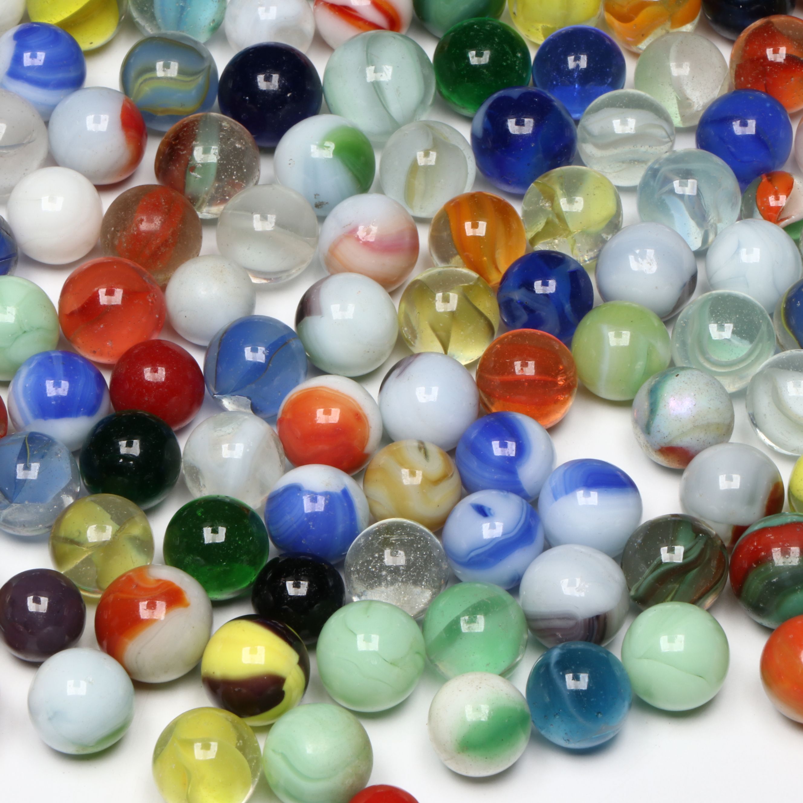 Akro Agate and Other Uranium, Iridescent, and More Vintage Marbles