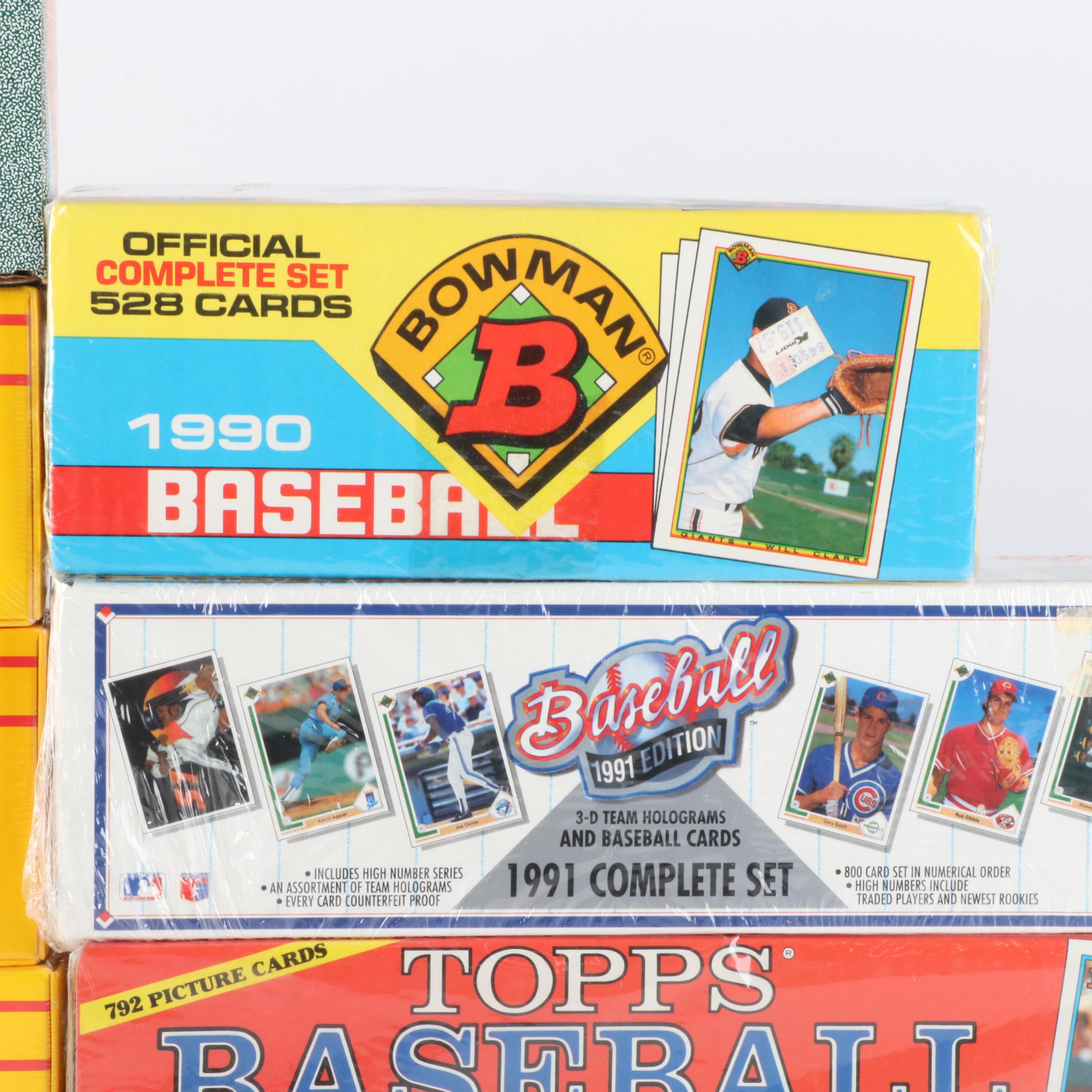 Seven Boxes of Baseball Card Full Sets, 1988 to 1991