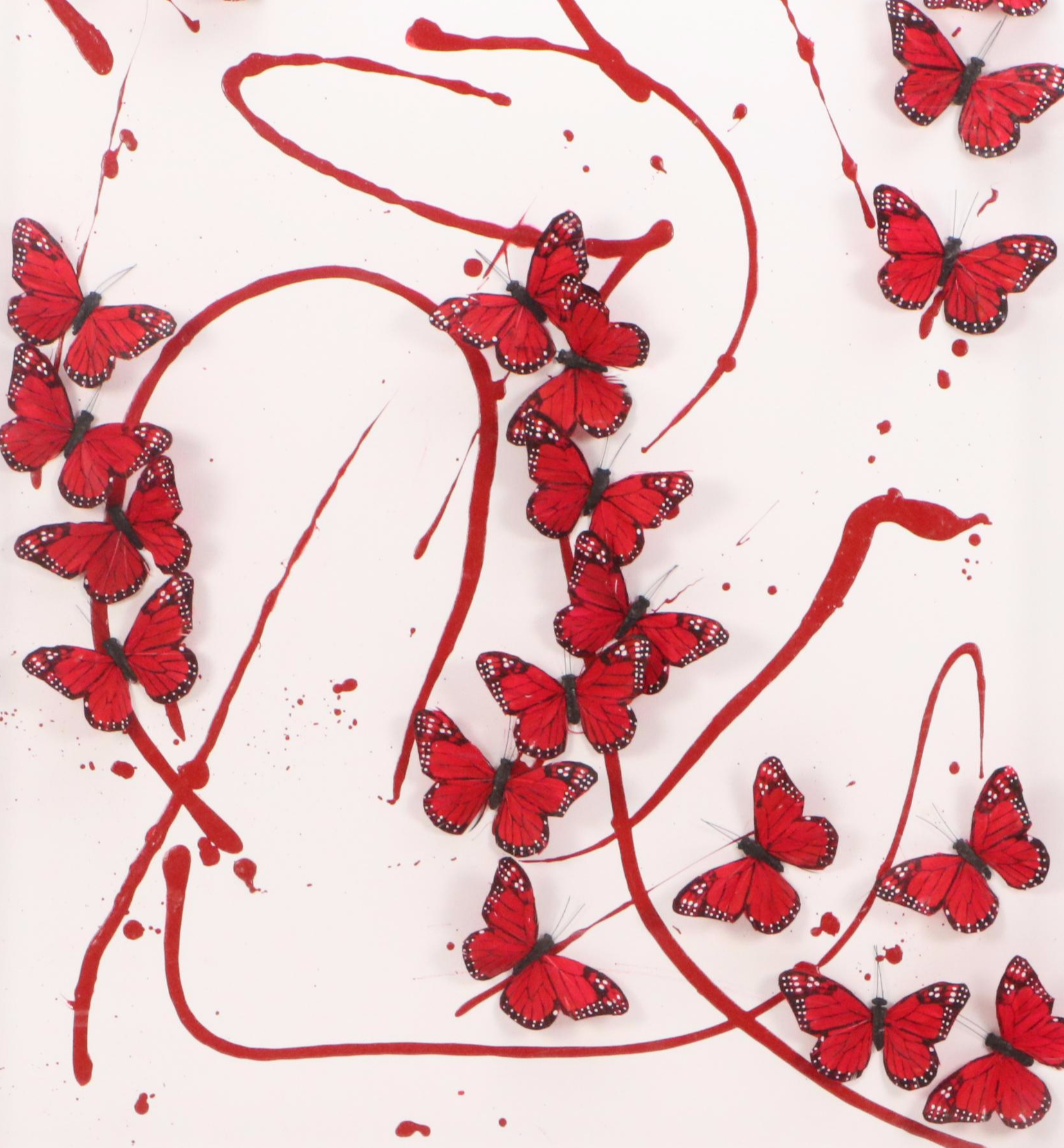 Nadine Kalachnikoff Butterfly Motif Mixed Media Composition, 2013