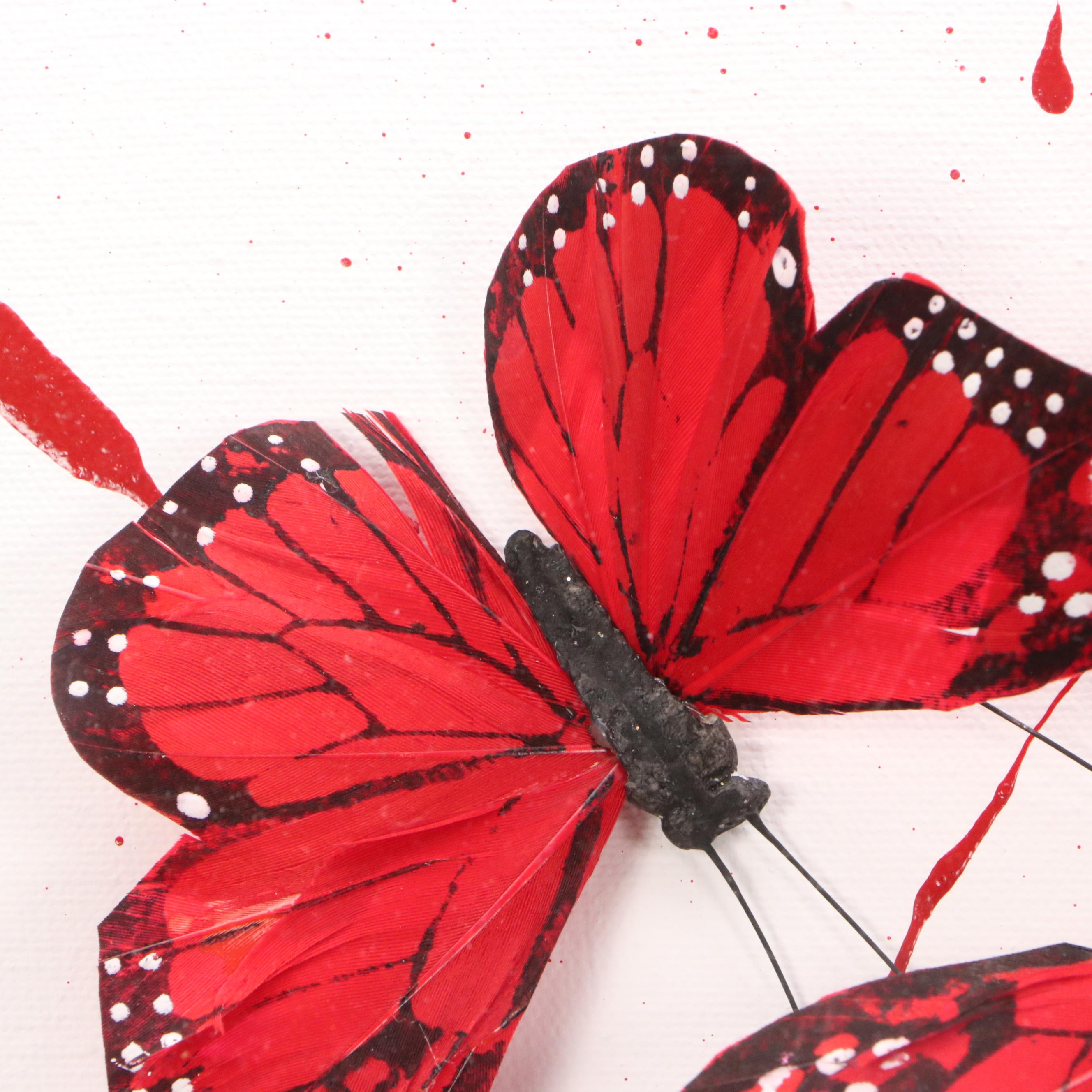 Nadine Kalachnikoff Butterfly Motif Mixed Media Composition, 2013