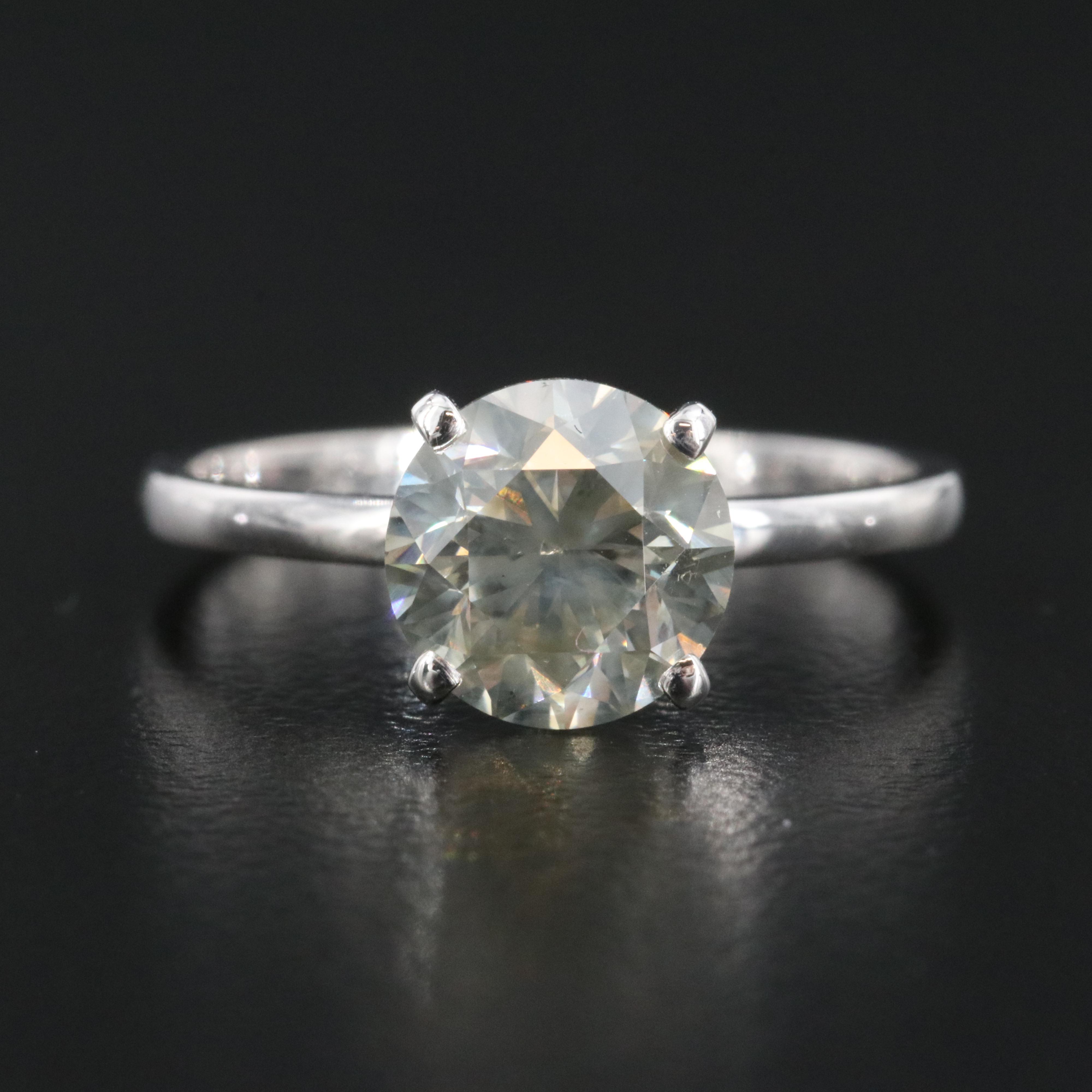 18K 2.00 CT Diamond Solitaire Ring with IGI Jewelry Report