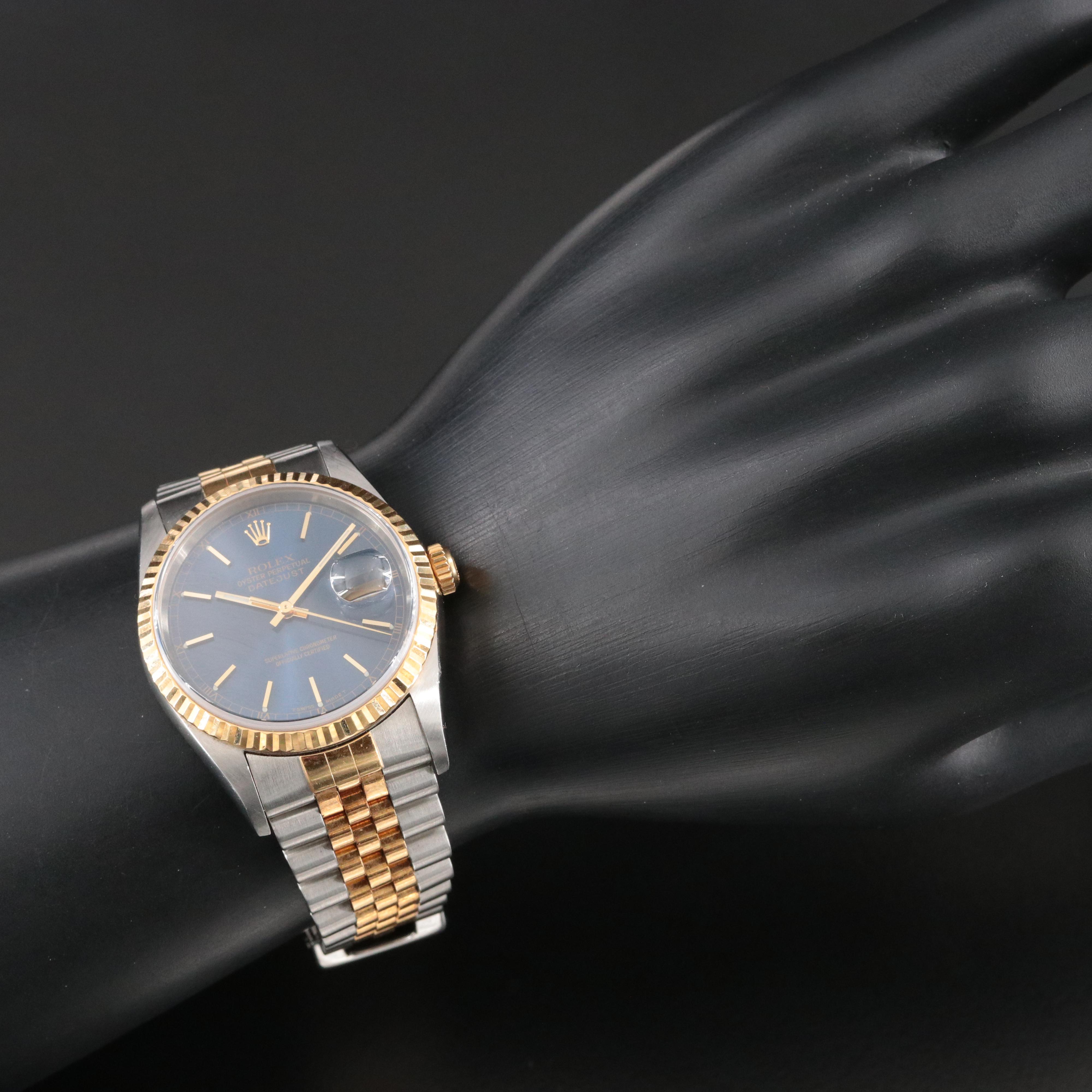 1997-98 Rolex Blue Dial Two Tone Datejust Watch