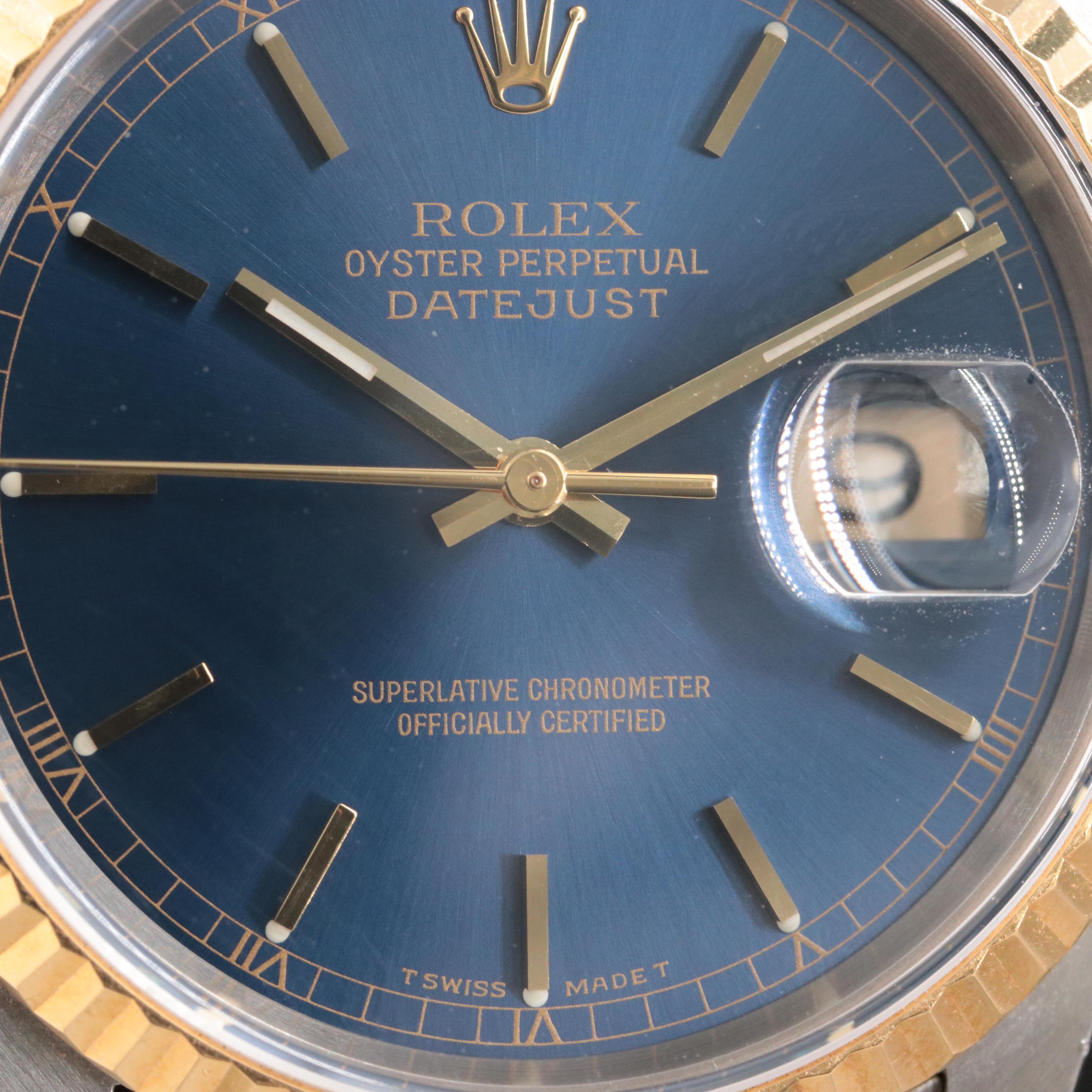 1997-98 Rolex Blue Dial Two Tone Datejust Watch