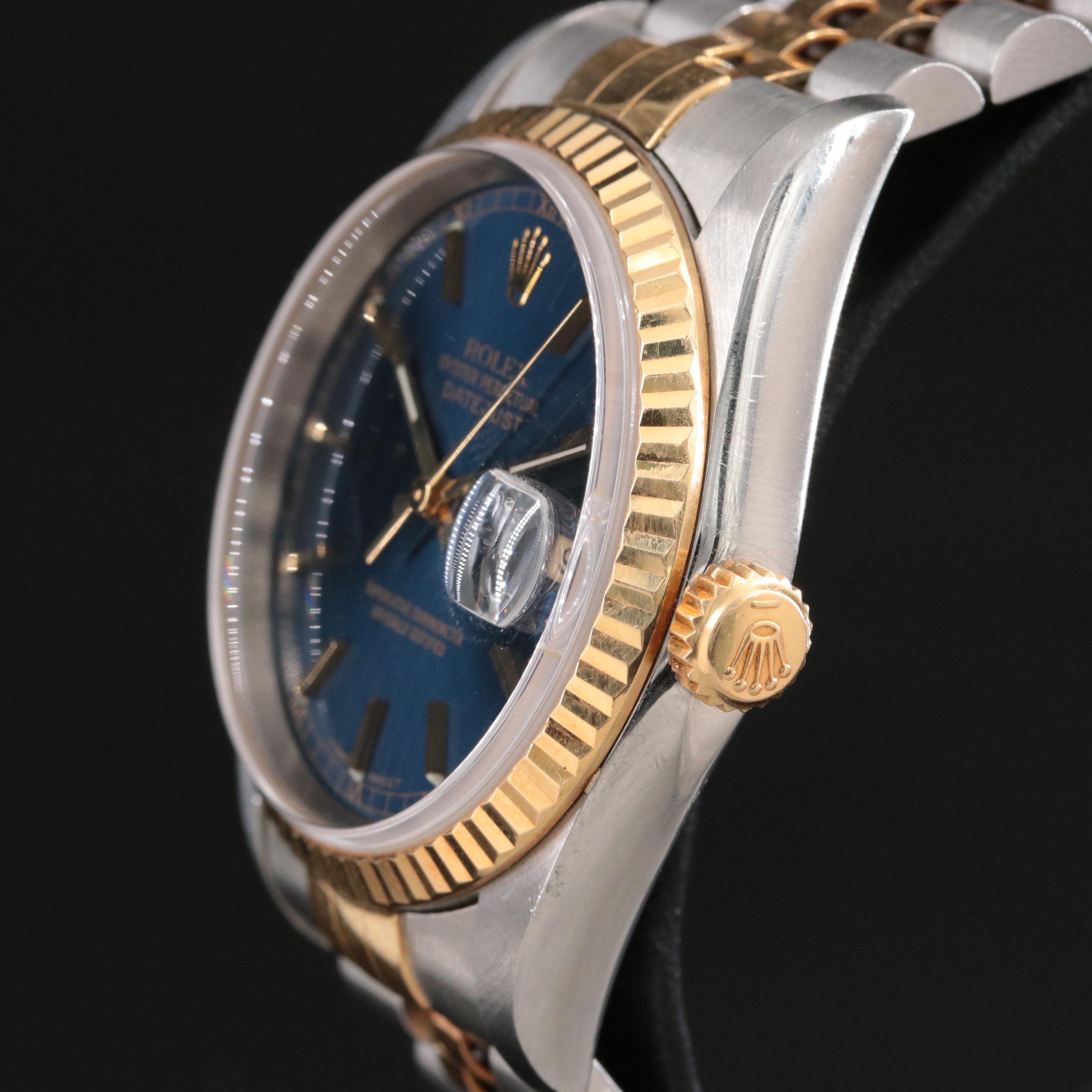 1997-98 Rolex Blue Dial Two Tone Datejust Watch
