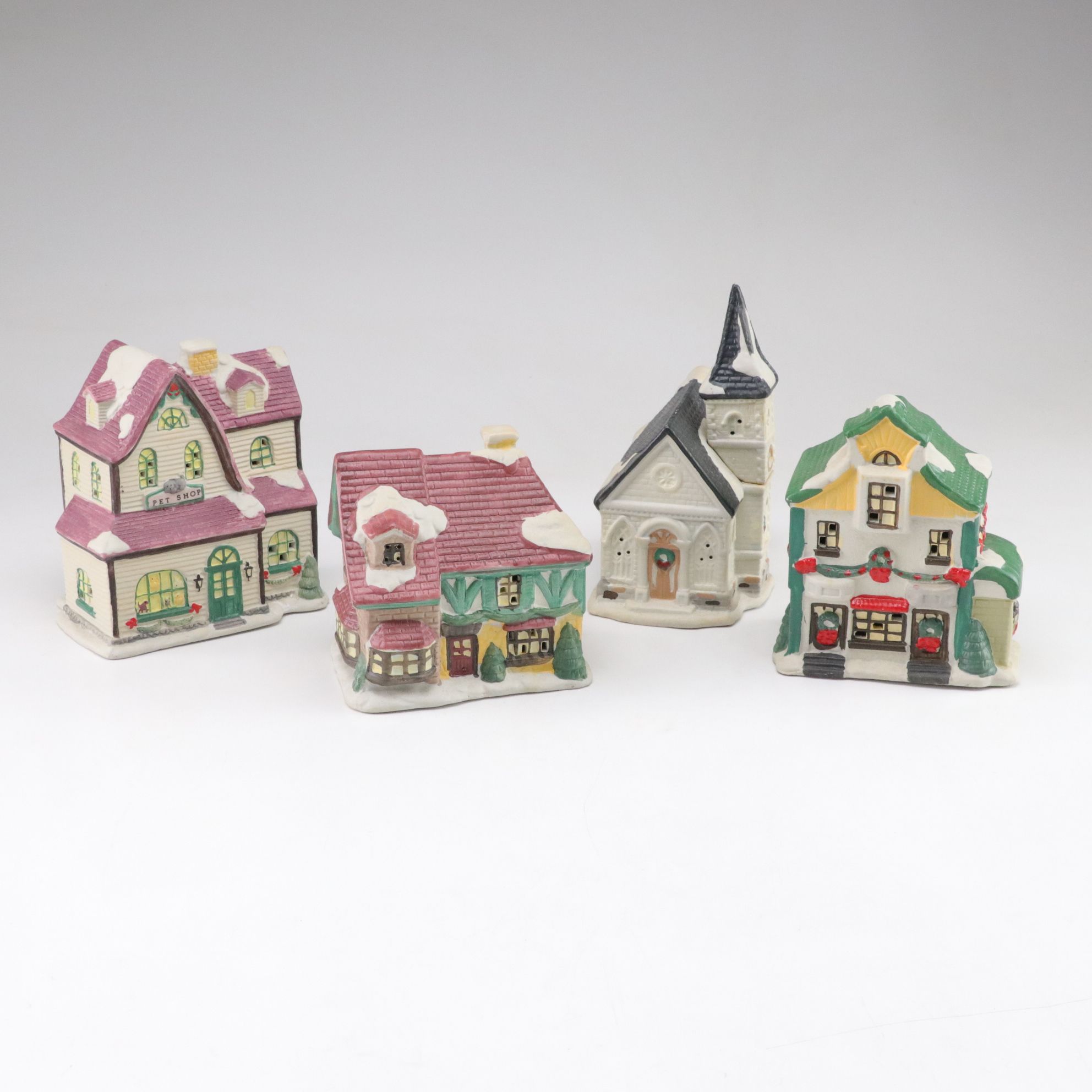 Yuletide Traditions Porcelain Lighted Houses for Christmas Village