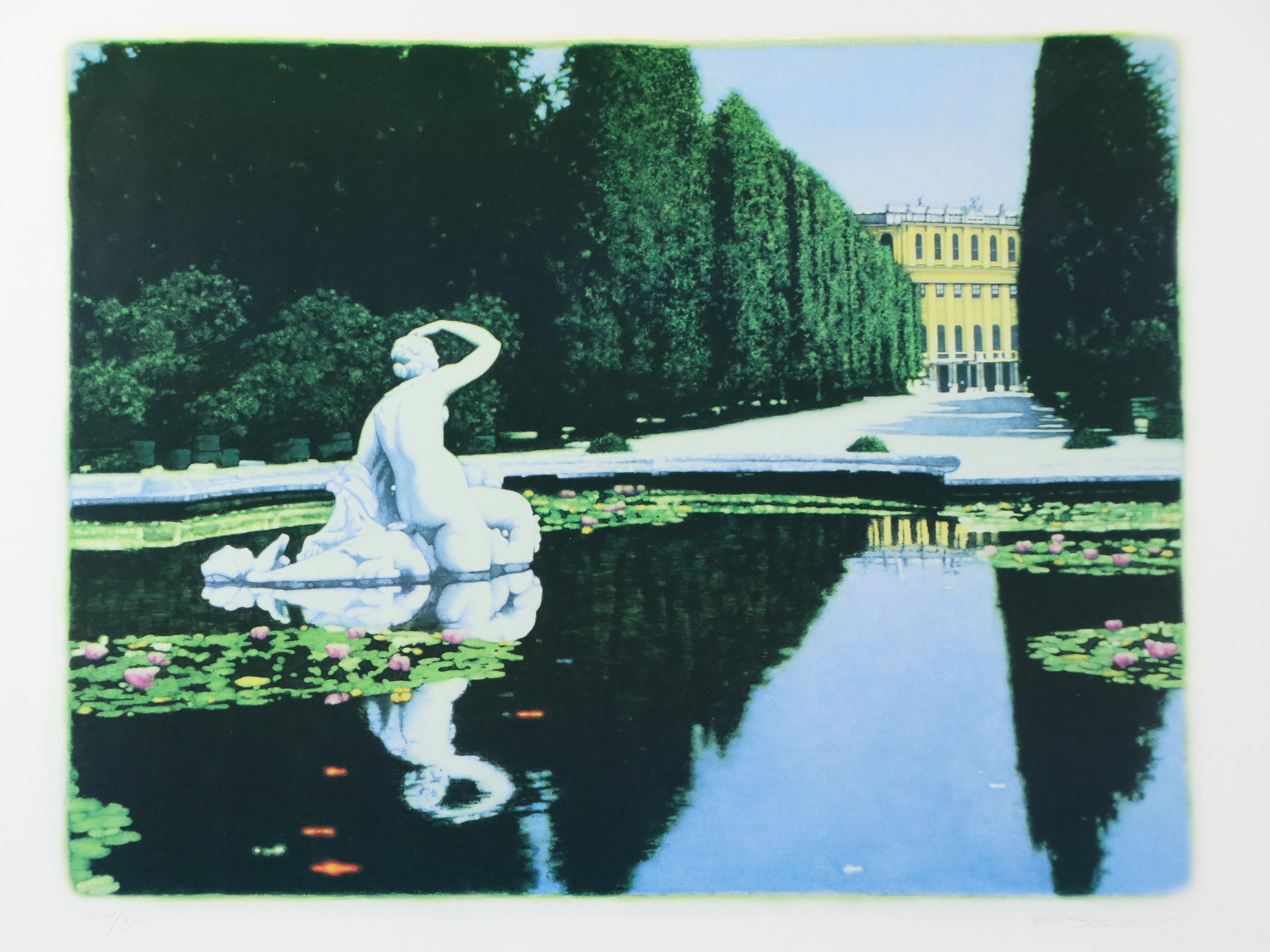 F. Steiner Offset Lithograph of Schönbrunn Palace and Other Prints