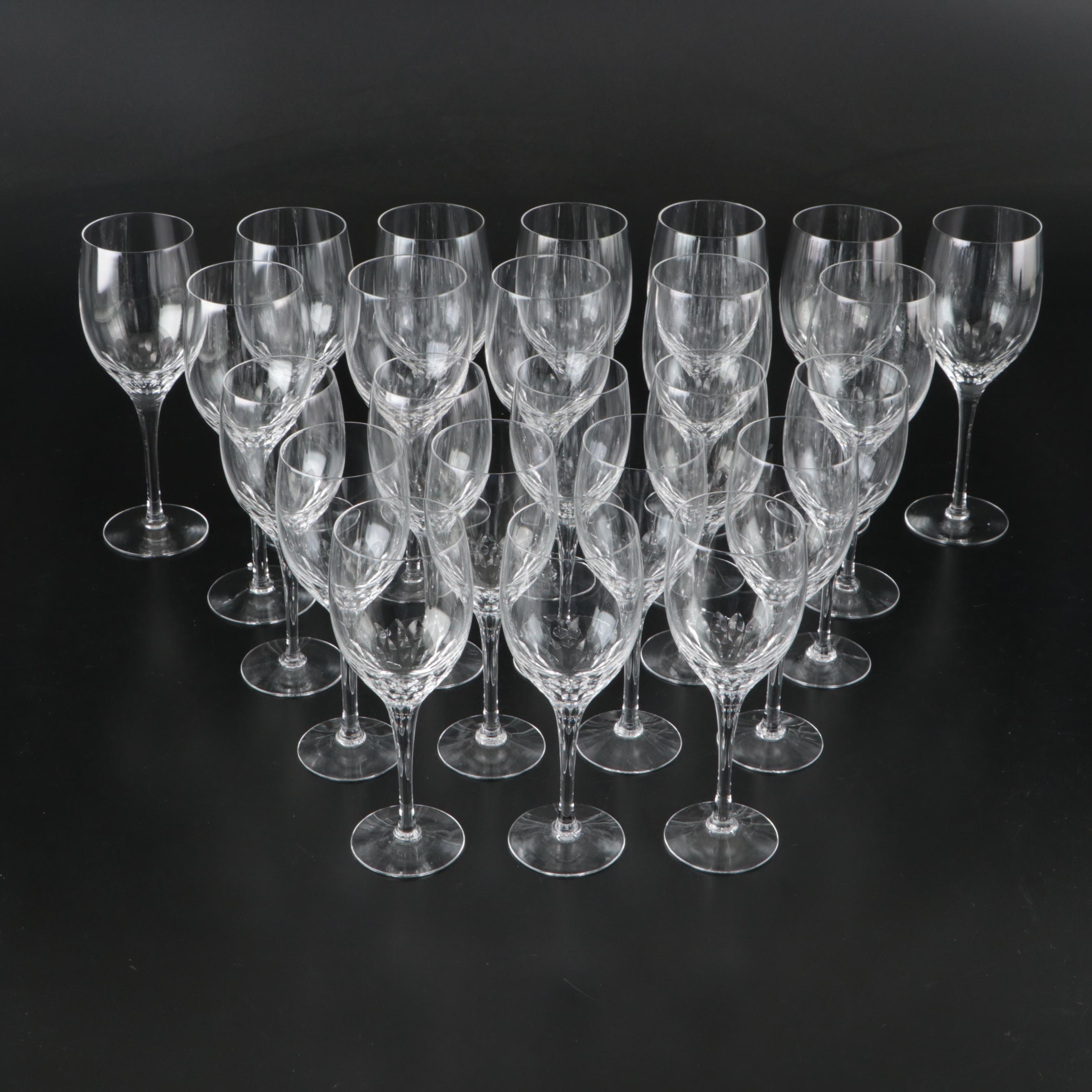 Orrefors "Prelude" Crystal Water Goblets and Claret Wine Glasses
