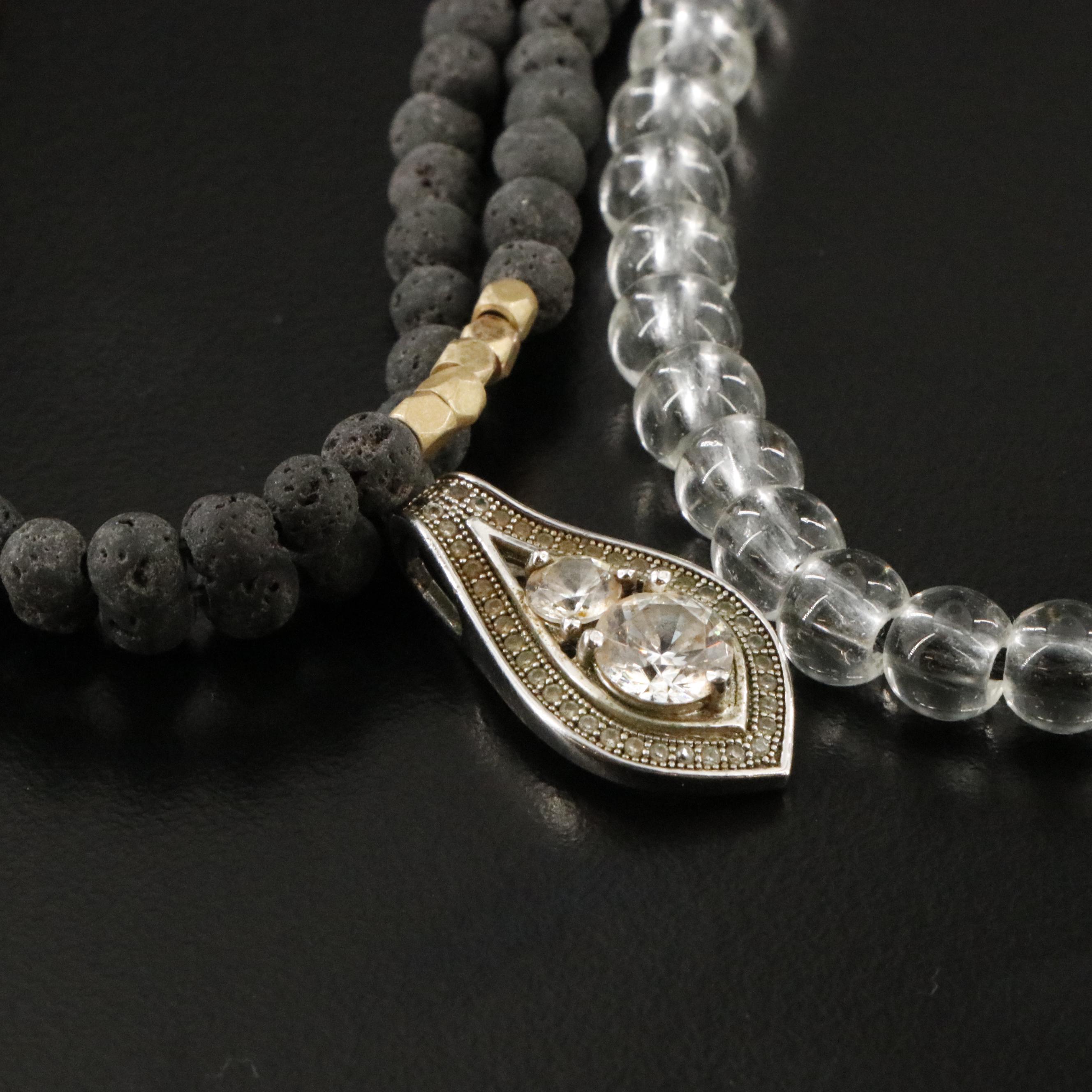 Assorted Jewelry Including Sterling, with CZ, Lava Stone and Crystal