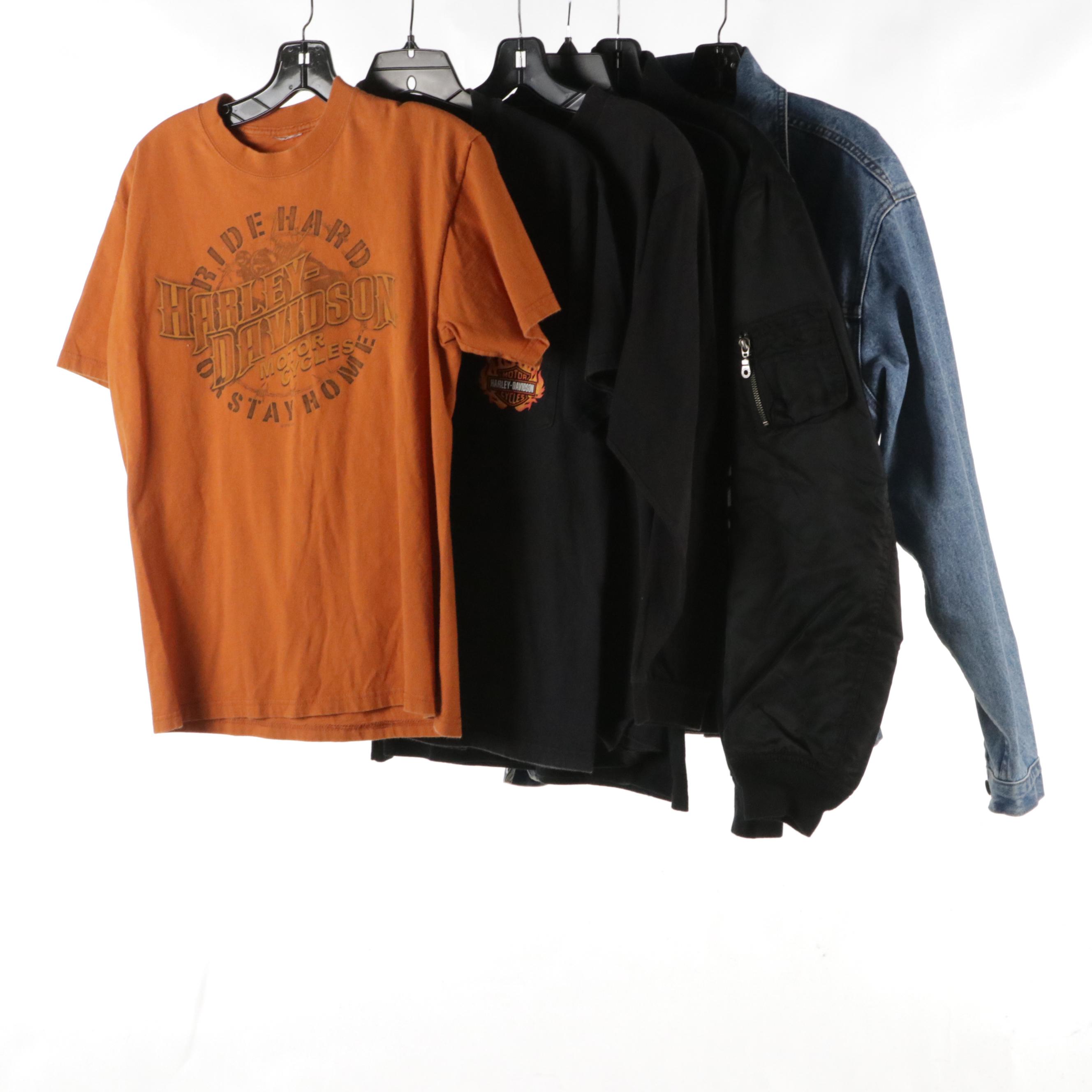 Harley-Davidson Nylon Work Bag, Cotton Shirts, Bomber Jacket and Denim Jacket