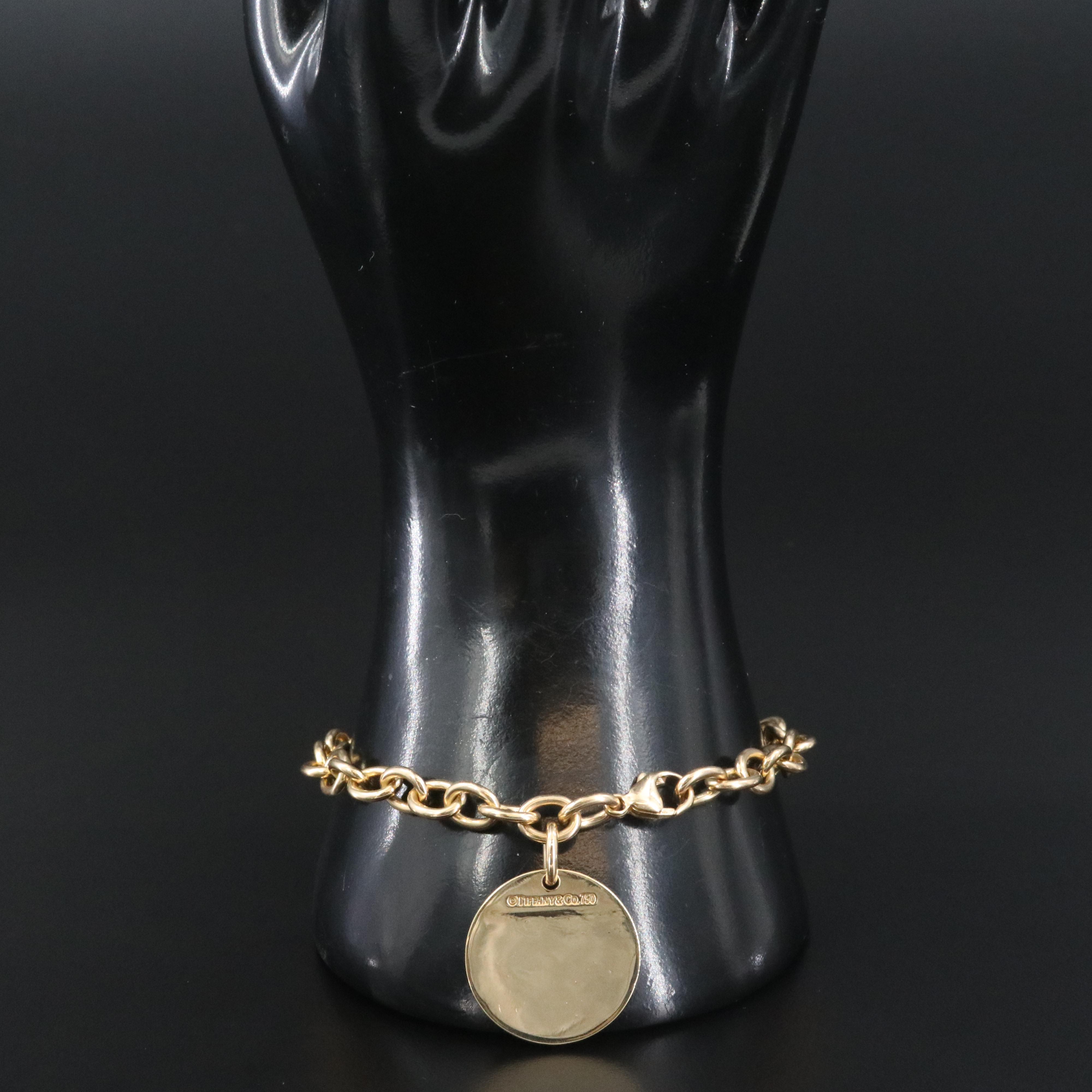 Tiffany & Co. 18K Round Tag Charm Bracelet