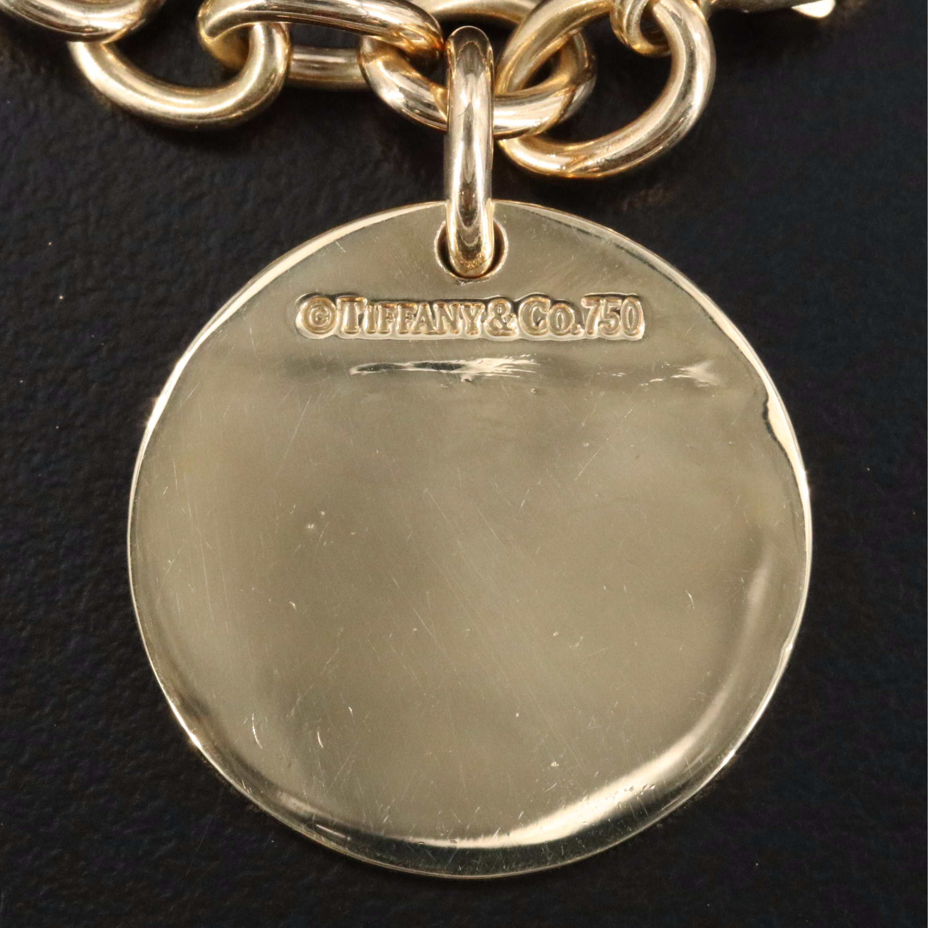 Tiffany & Co. 18K Round Tag Charm Bracelet