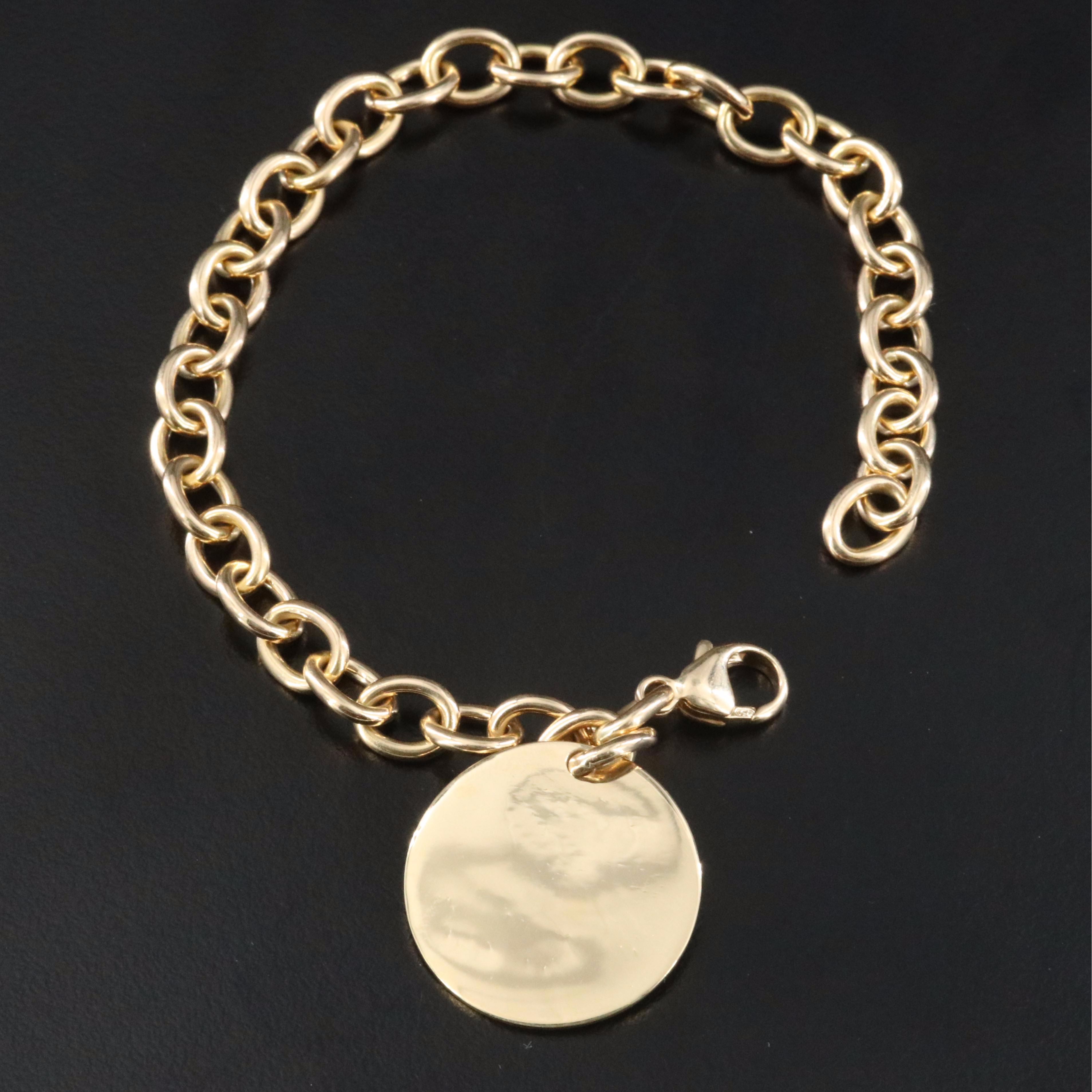 Tiffany & Co. 18K Round Tag Charm Bracelet